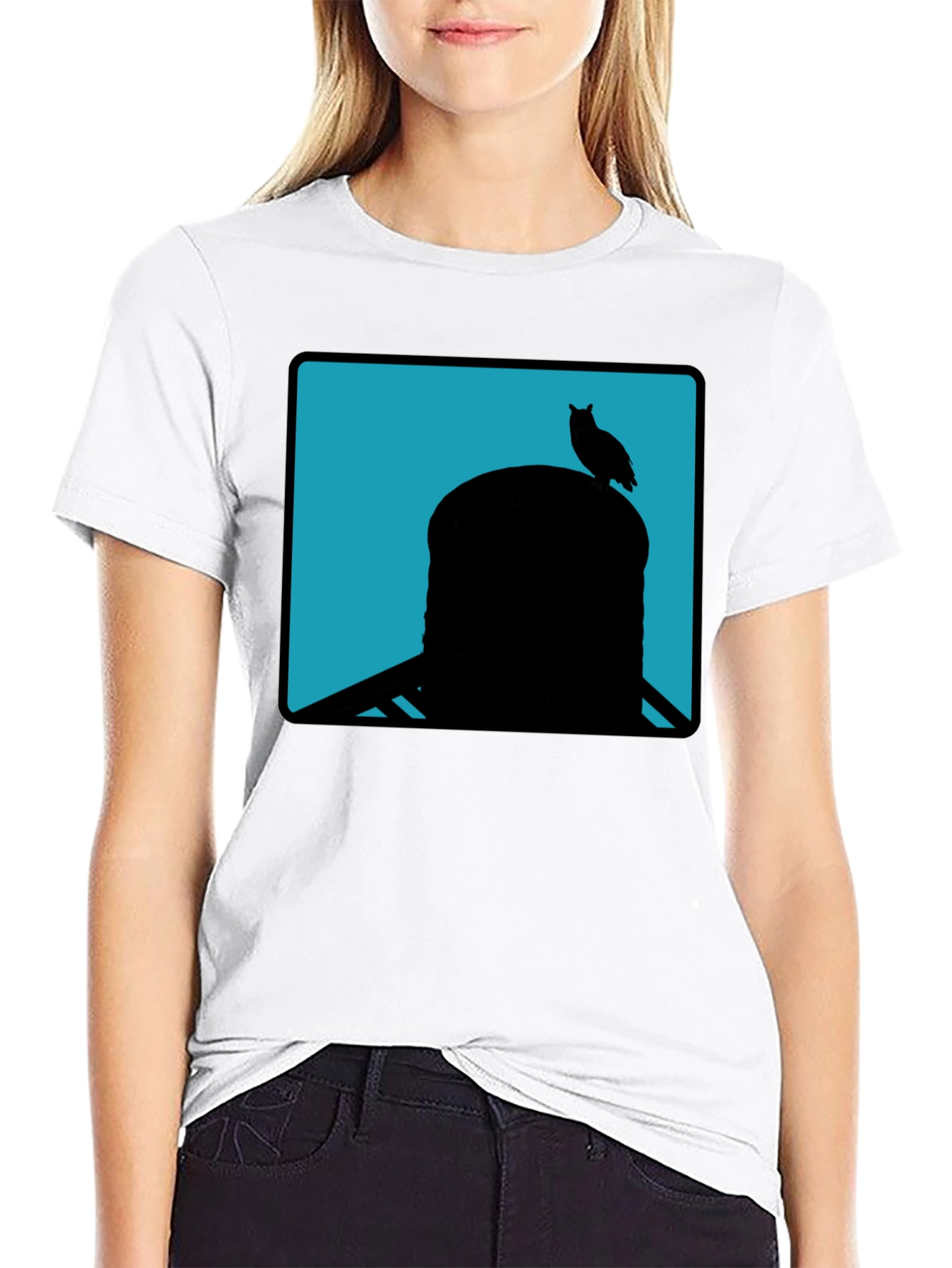 Owl Silhouette Tee - Cool Graphic Print Shirt