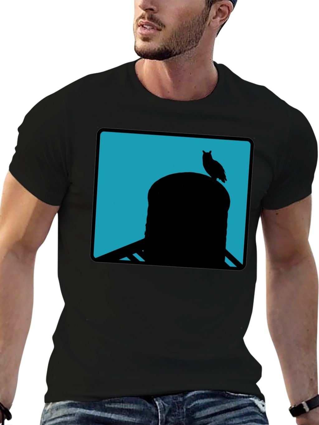 Owl Silhouette Tee - Cool Graphic Print Shirt