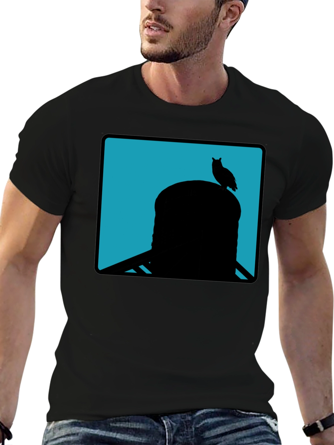Owl Silhouette Tee - Cool Graphic Print Shirt