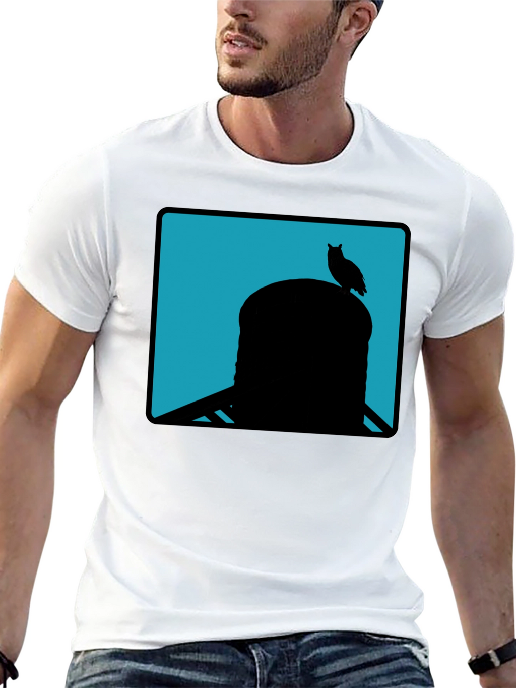 Owl Silhouette Tee - Cool Graphic Print Shirt