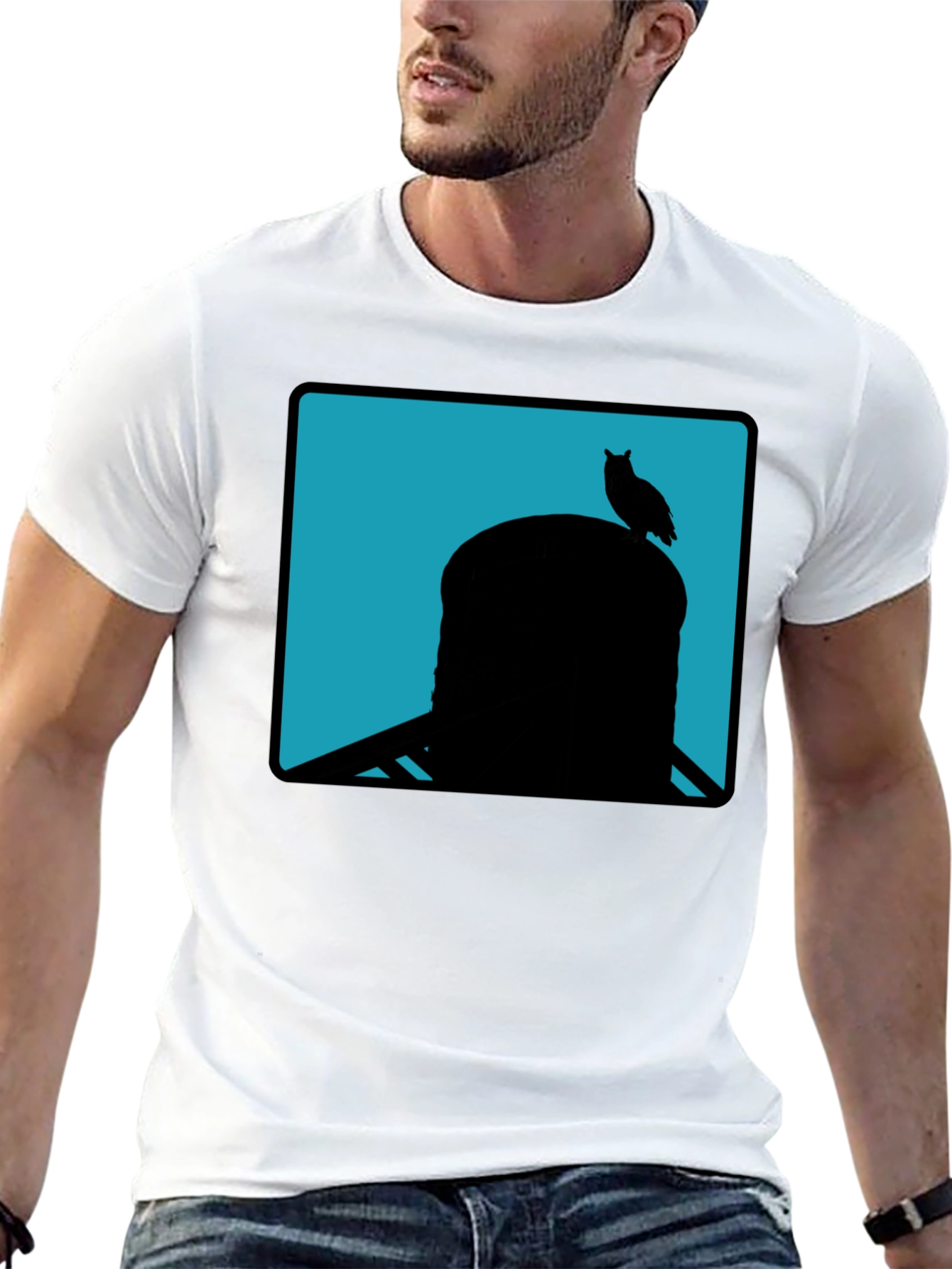 Owl Silhouette Tee - Cool Graphic Print Shirt