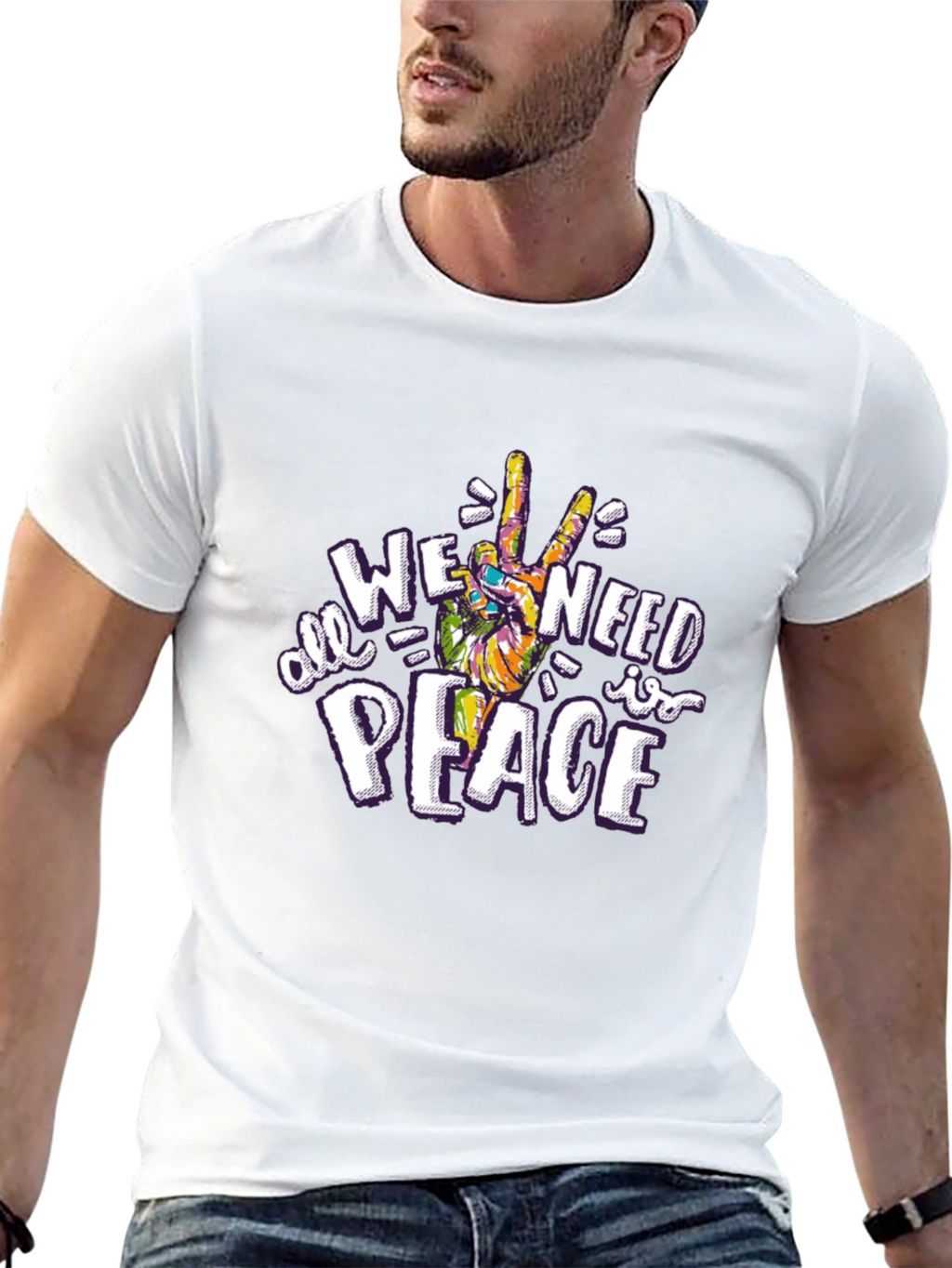 All We Need is Peace Graphic Tee - Black