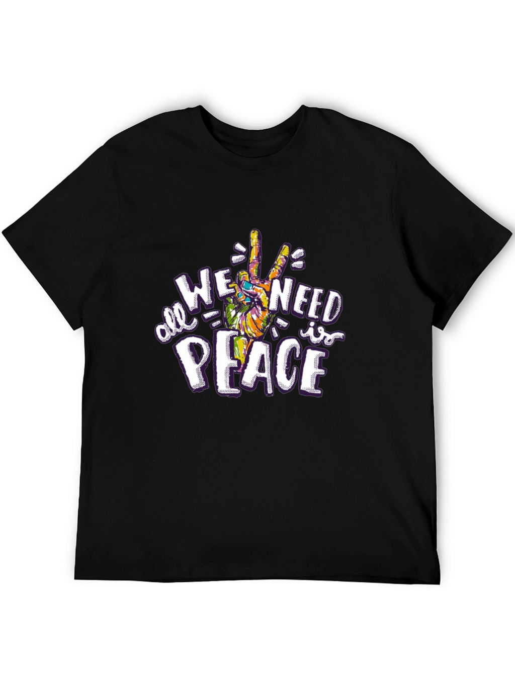 All We Need is Peace Graphic Tee - Black