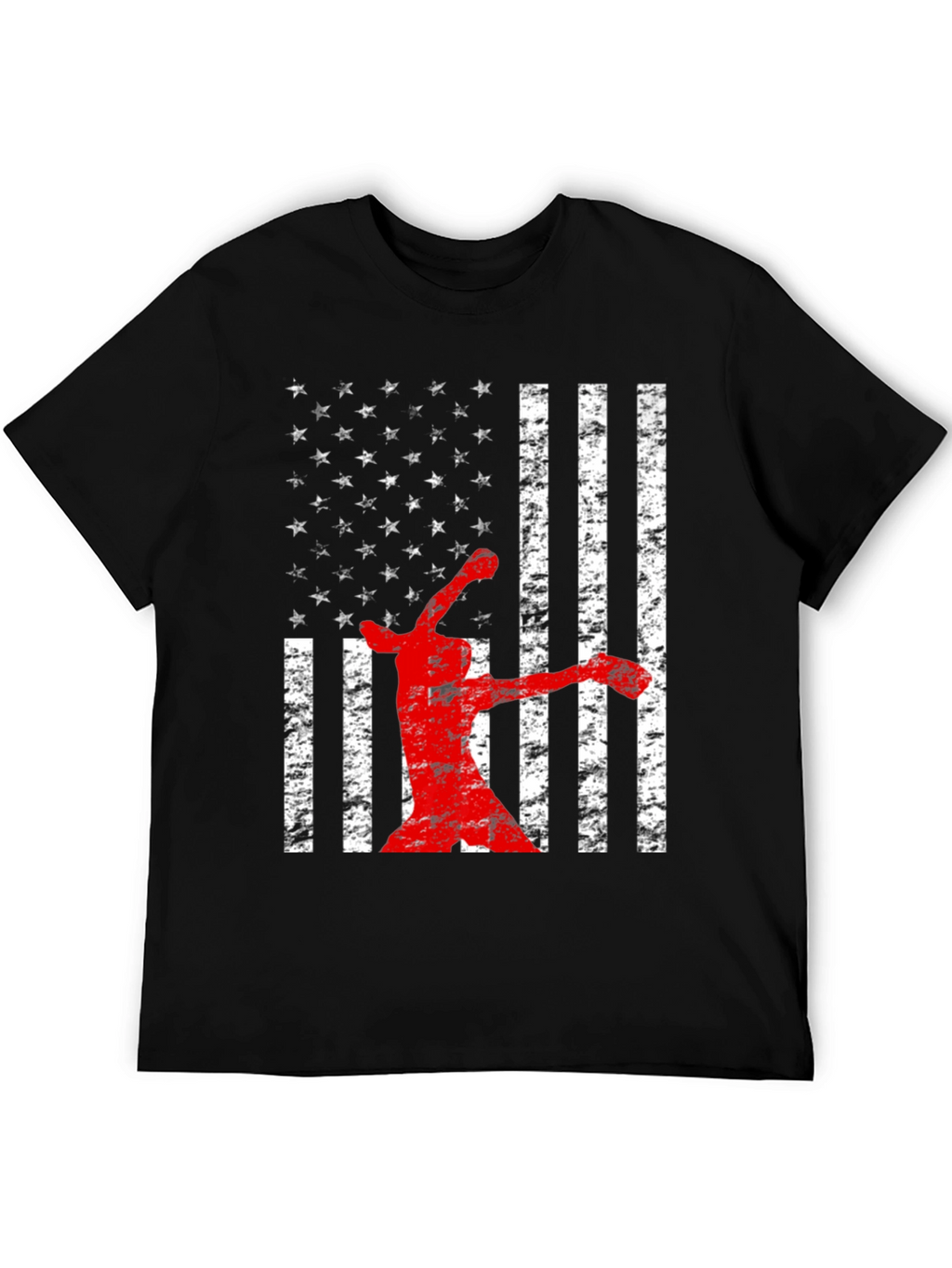 American Flag Baseball Player T-Shirt