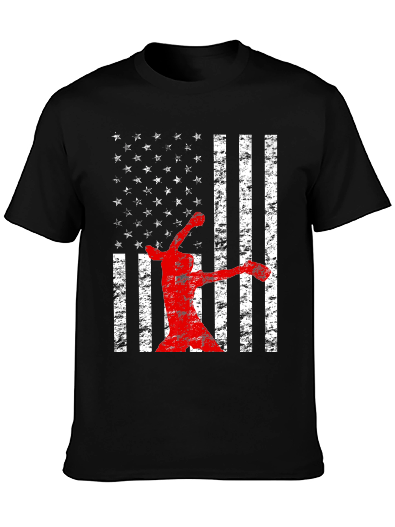 American Flag Baseball Player T-Shirt
