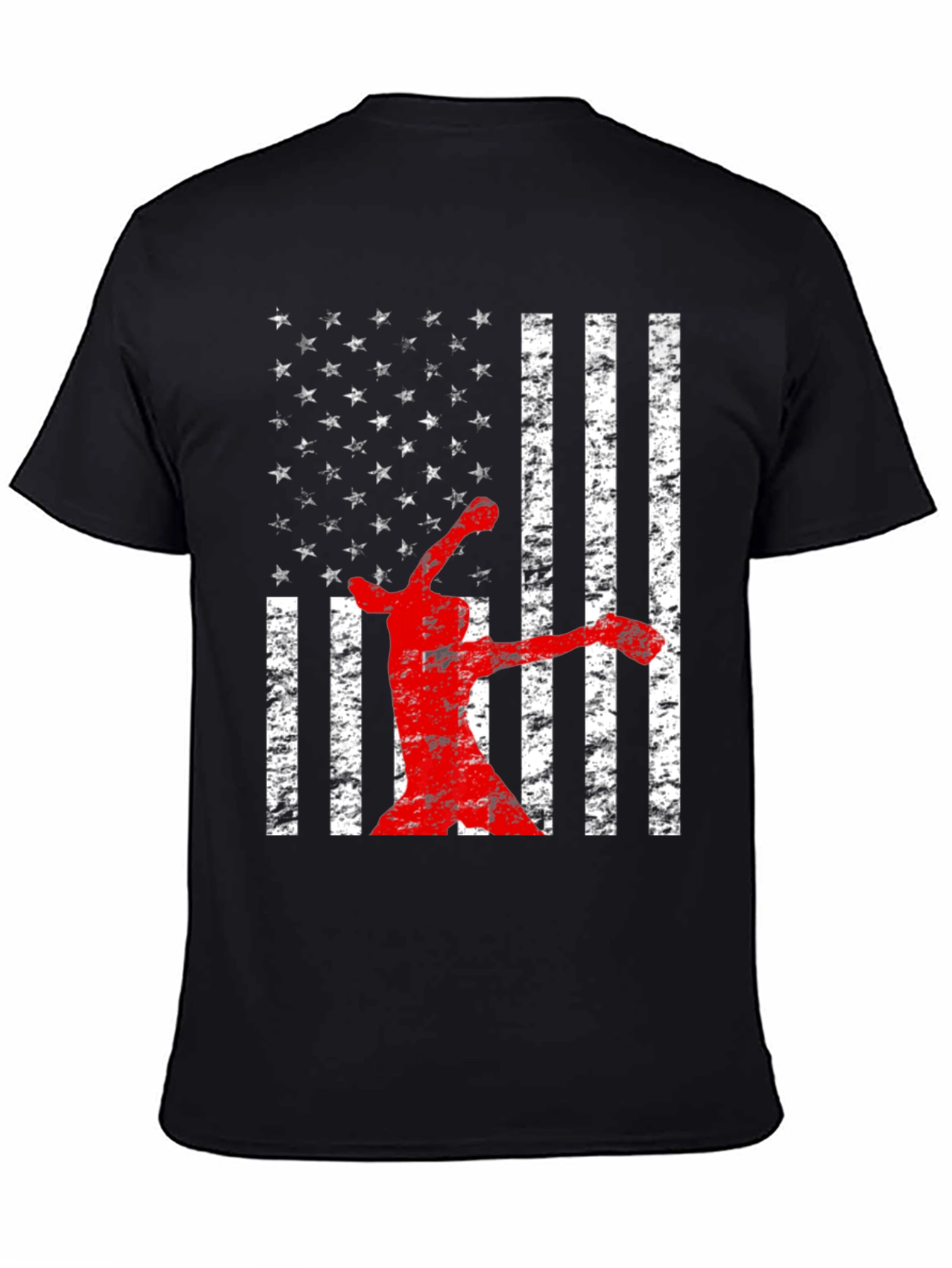 American Flag Baseball Player T-Shirt