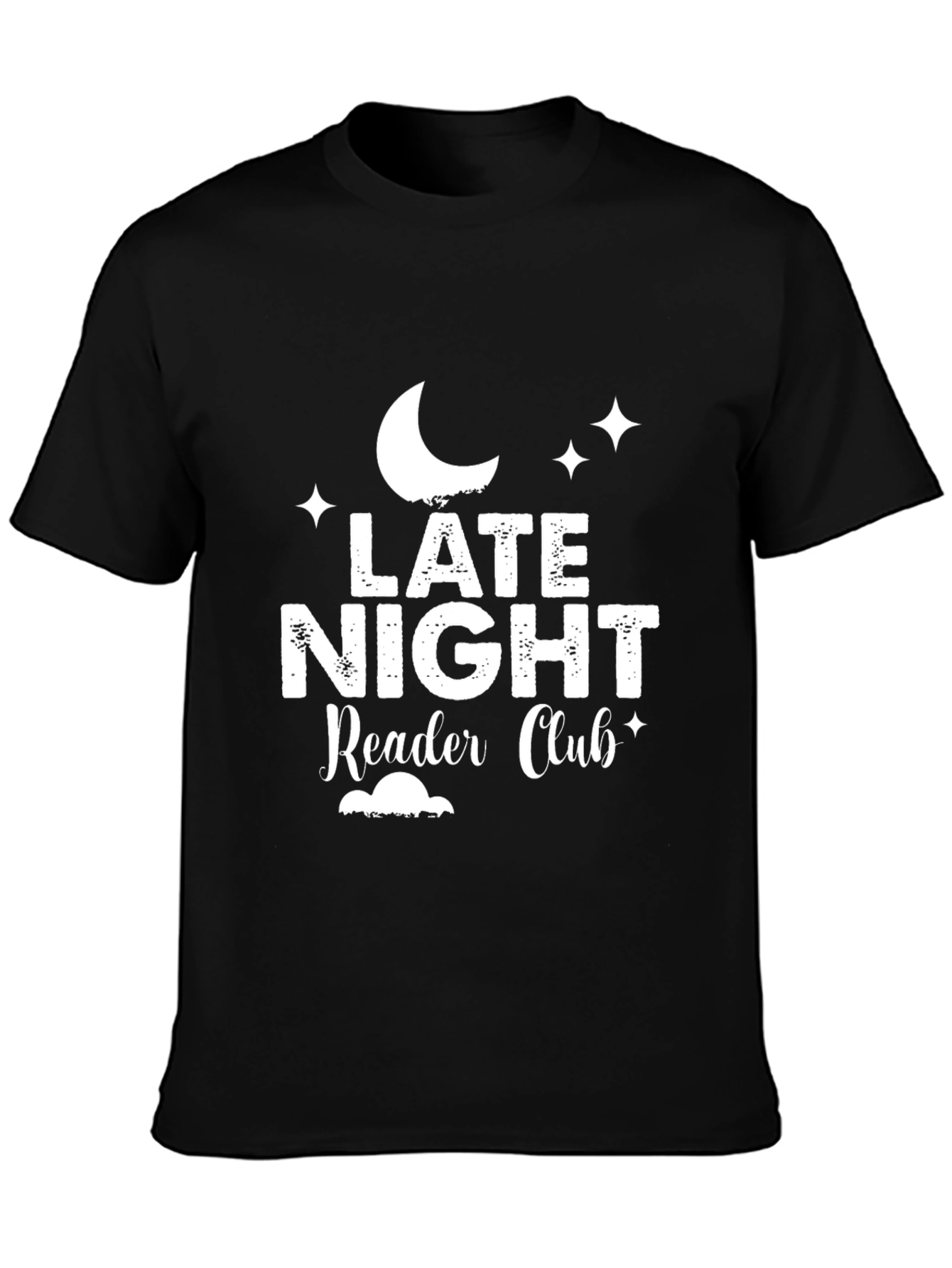 Late Night Reader Club Black Graphic T-Shirt