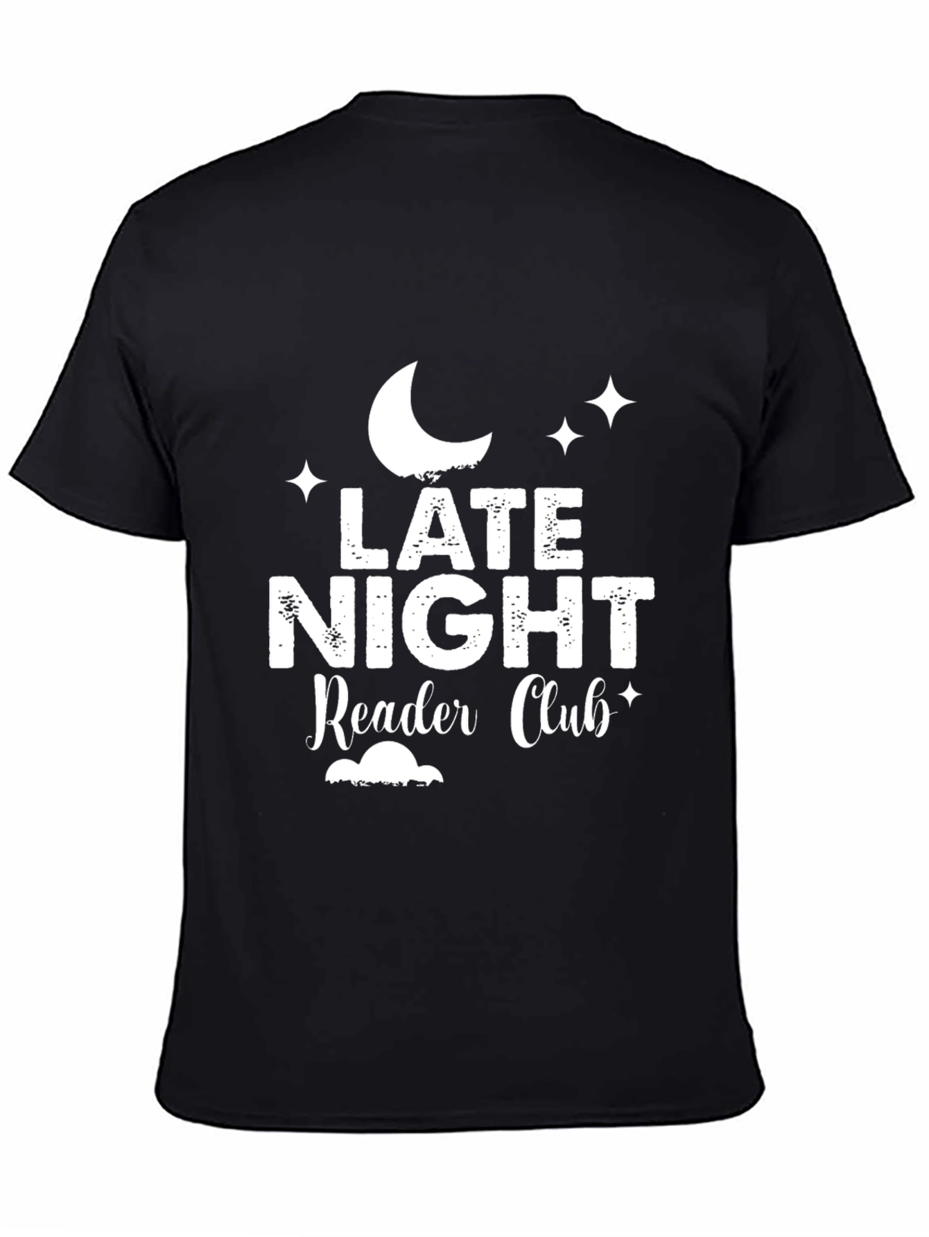Late Night Reader Club Black Graphic T-Shirt