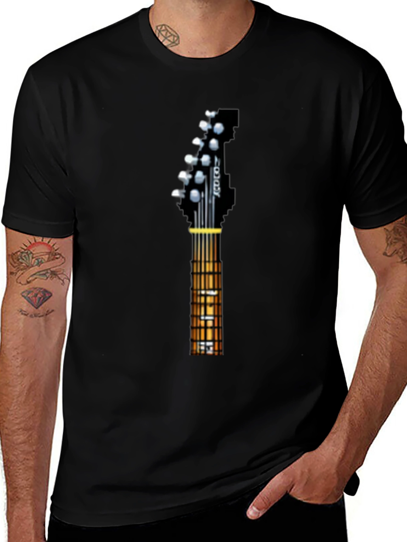 Guitar Neck Graphic Tee - Music Lover T-Shirt