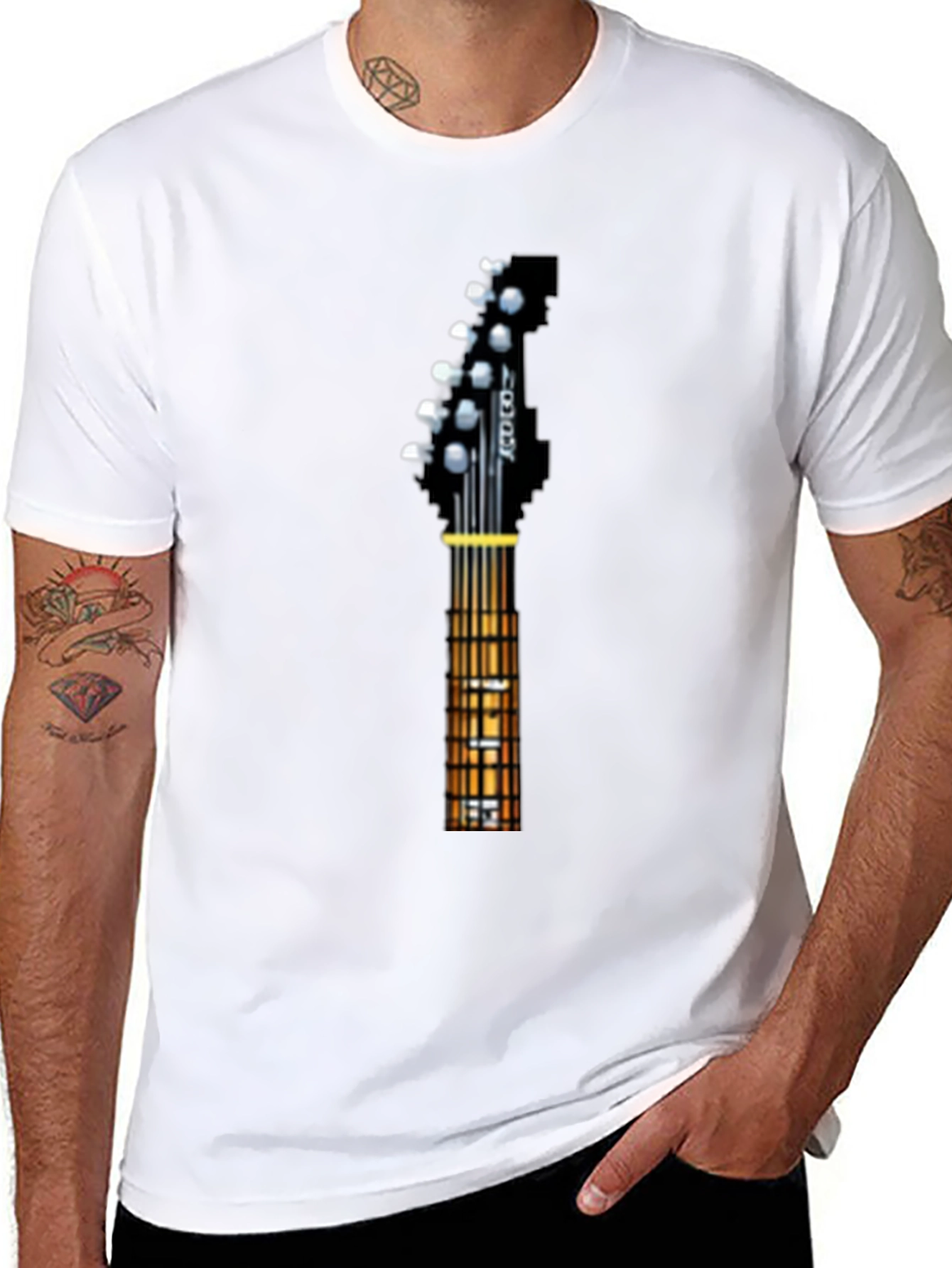 Guitar Neck Graphic Tee - Music Lover T-Shirt
