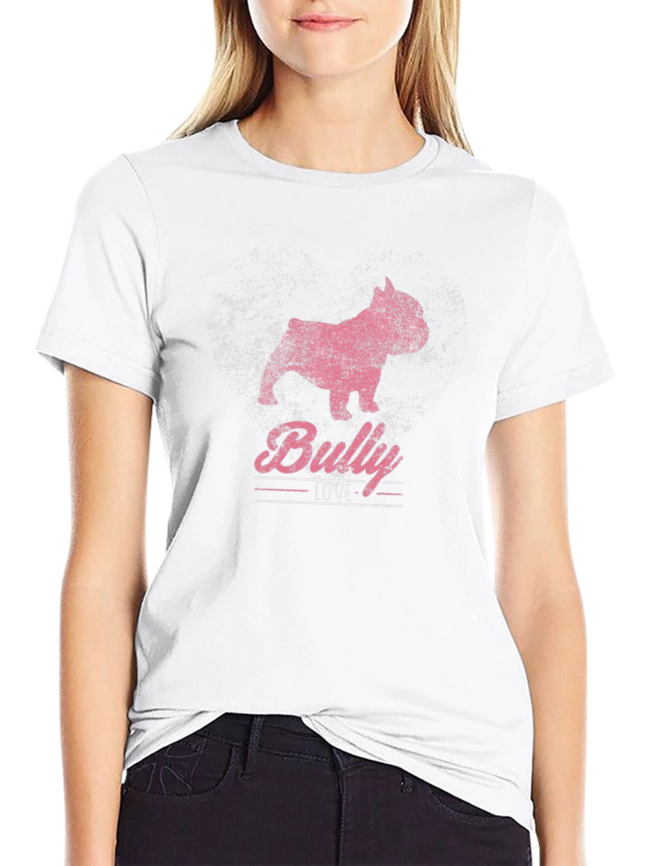 Bully Love Pink Dog Graphic T-Shirt