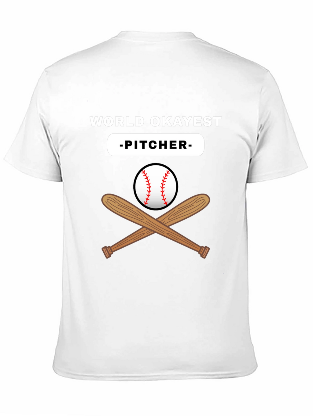 World Okayest Pitcher Black T-Shirt