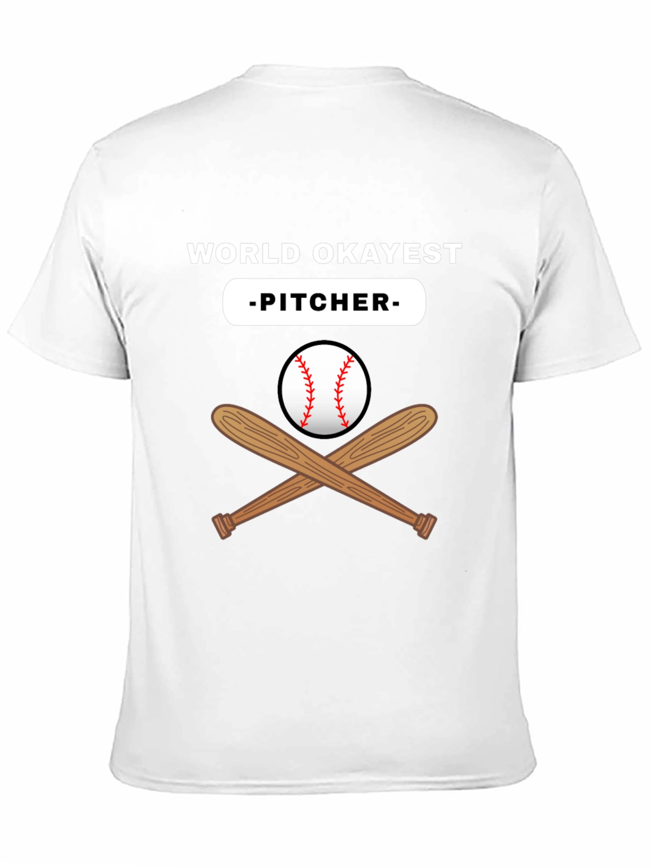 World Okayest Pitcher Black T-Shirt