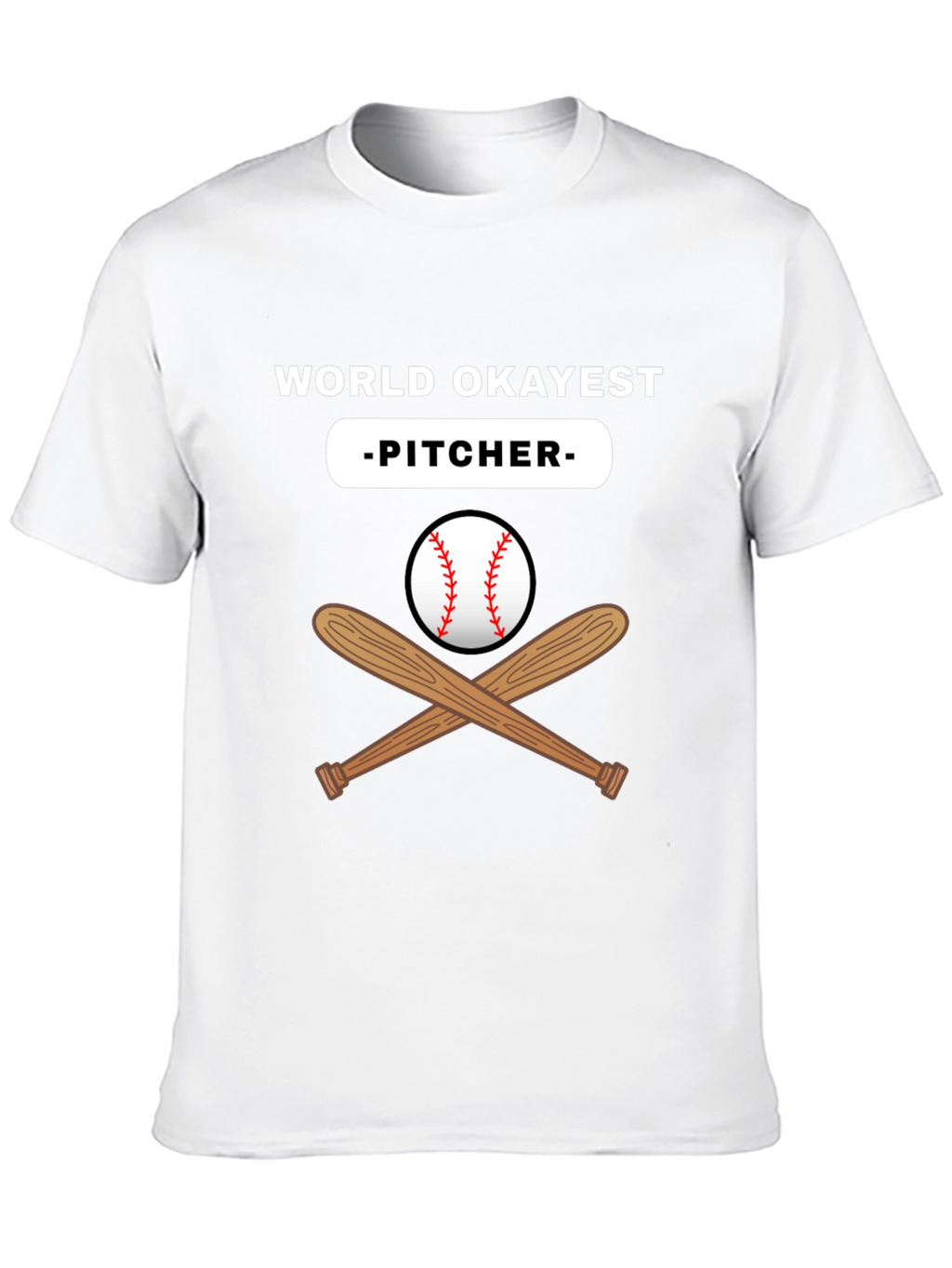 World Okayest Pitcher Black T-Shirt