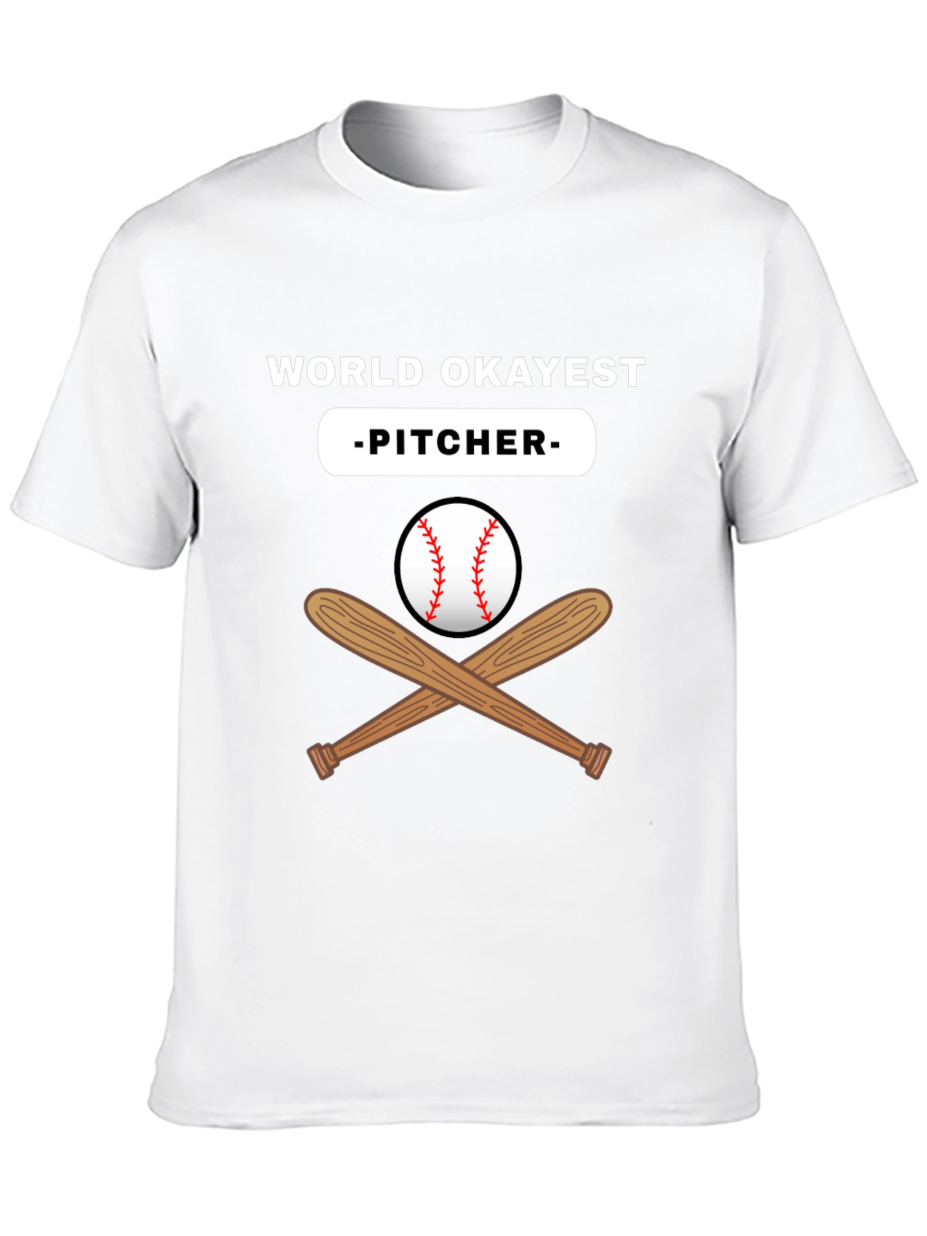 World Okayest Pitcher Black T-Shirt