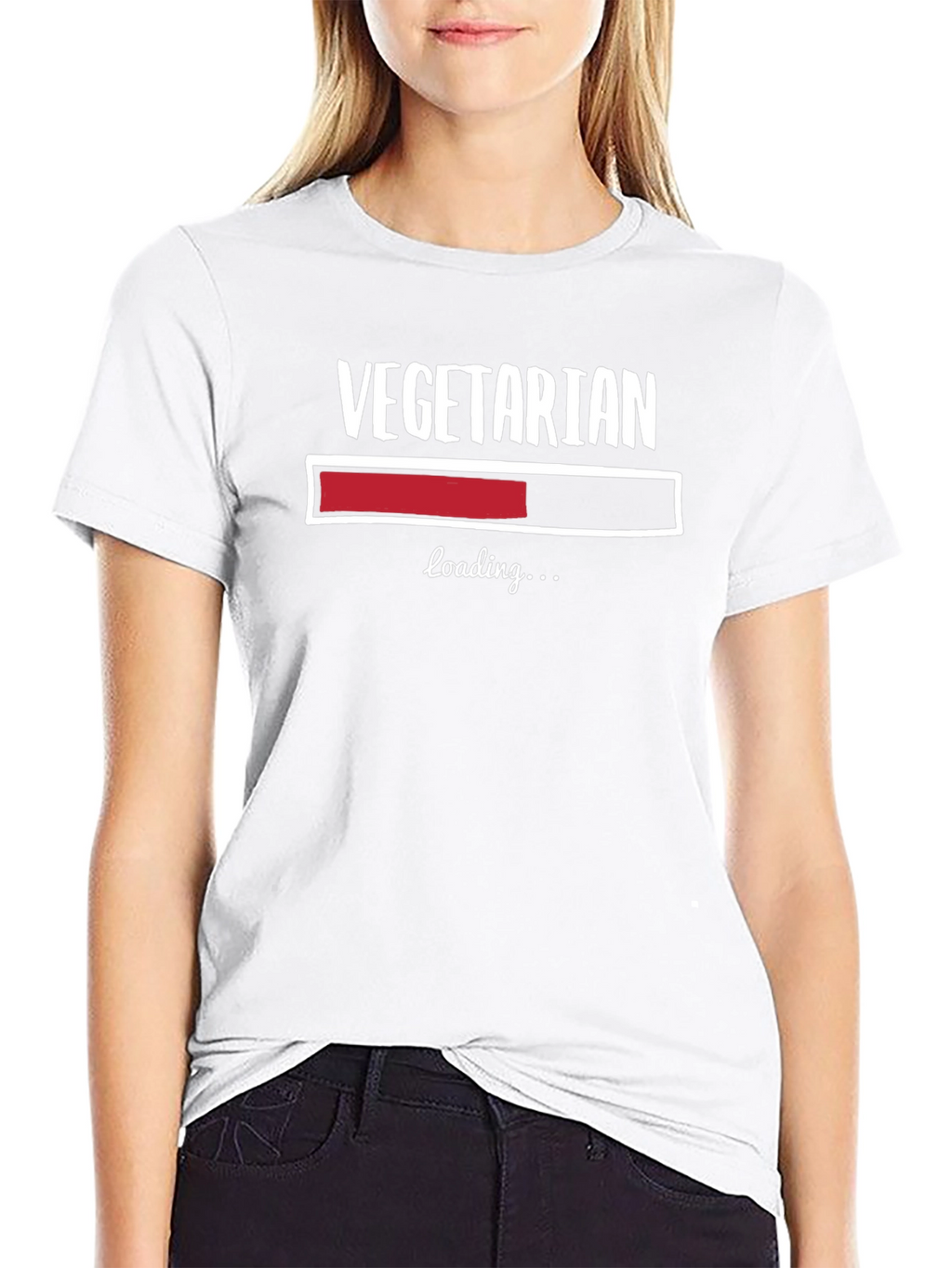 Vegetarian Loading Funny Graphic T-Shirt