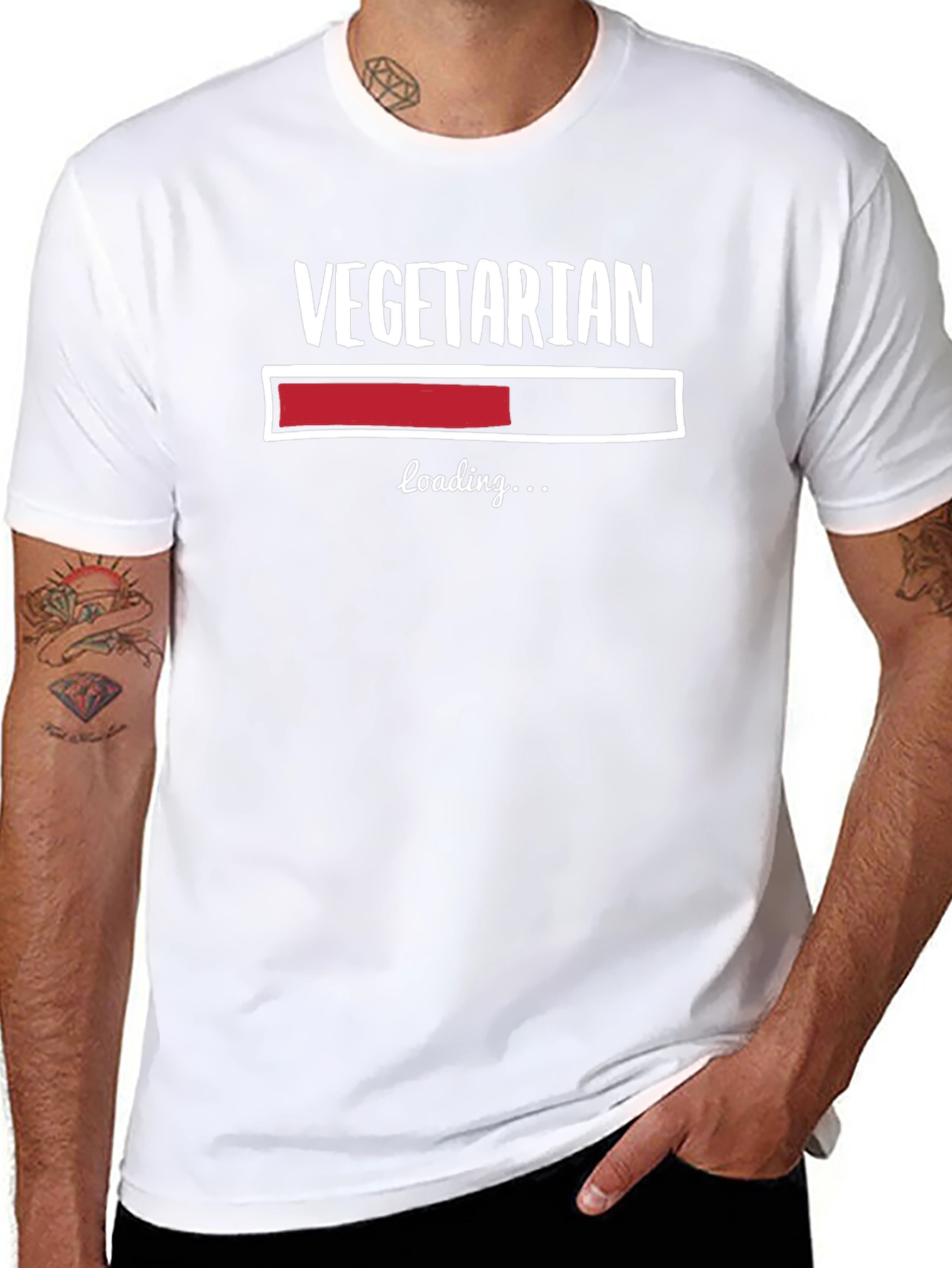 Vegetarian Loading Funny Graphic T-Shirt