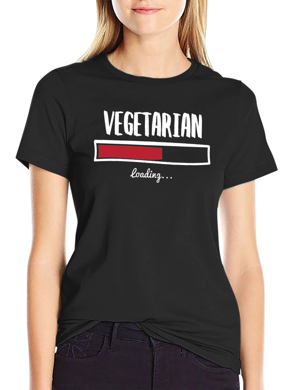 Vegetarian Loading Funny Graphic T-Shirt