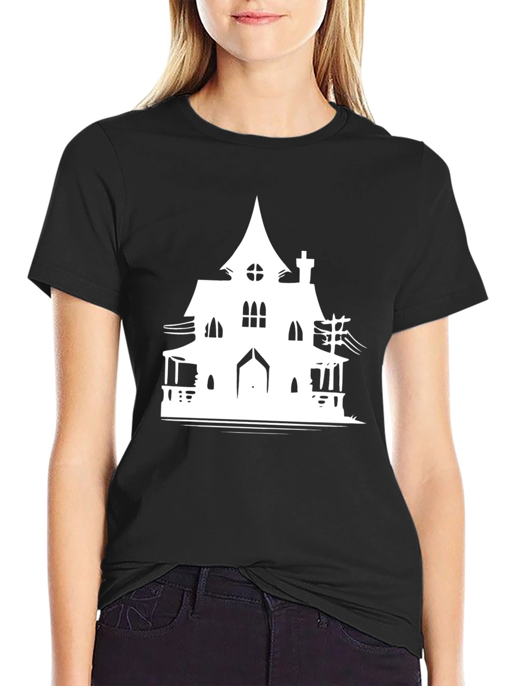 Haunted House Graphic T-Shirt