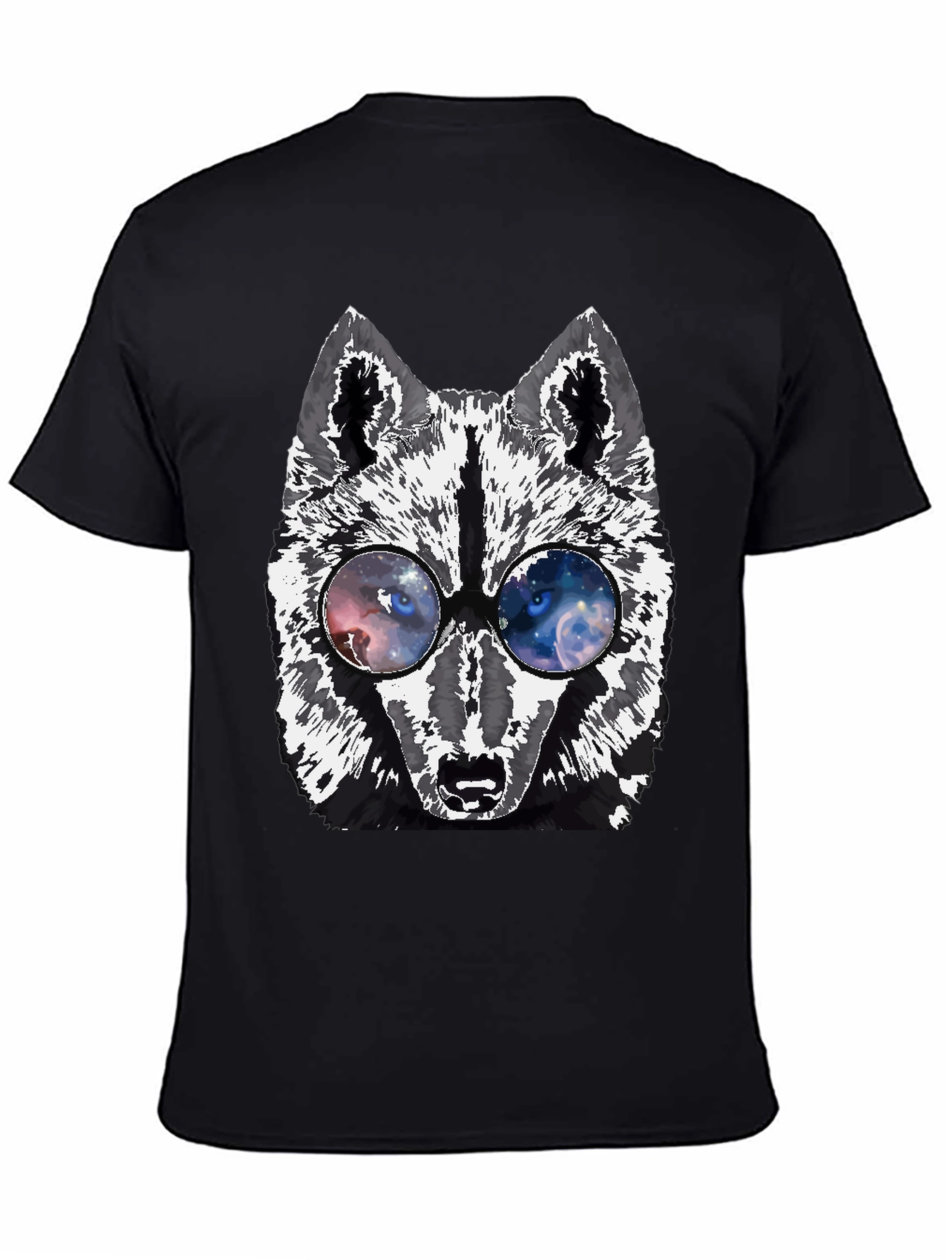 Wolf Galaxy Glasses Graphic Tee - Cool Stylish Unique Design