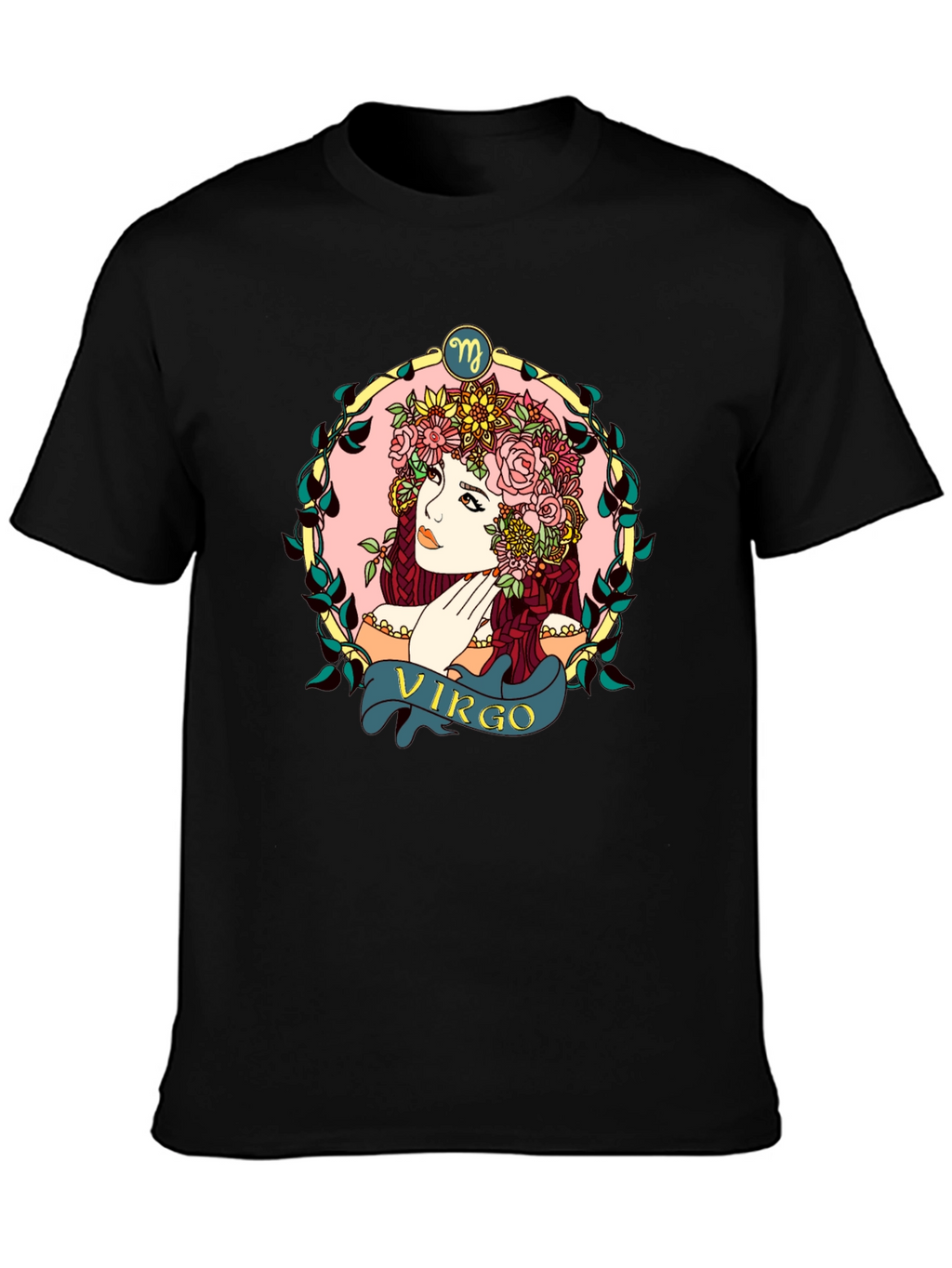 Virgo Zodiac Woman Black T-Shirt