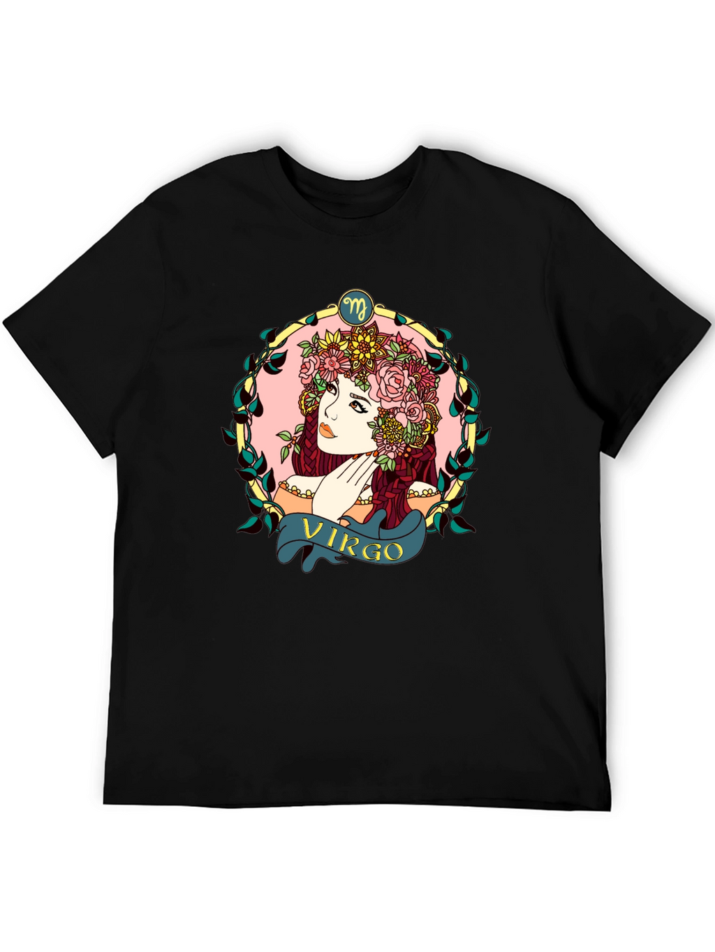 Virgo Zodiac Woman Black T-Shirt