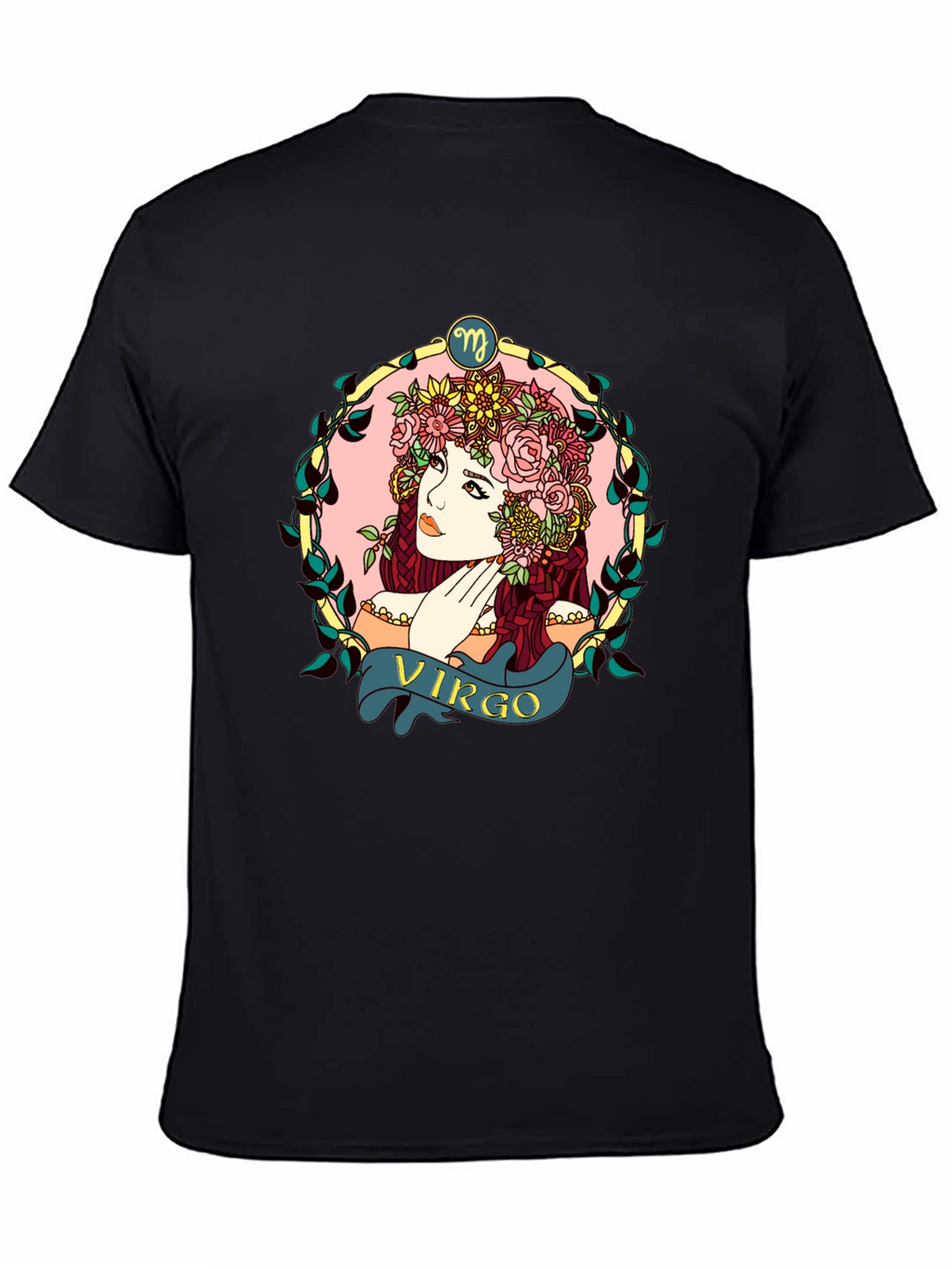 Virgo Zodiac Woman Black T-Shirt