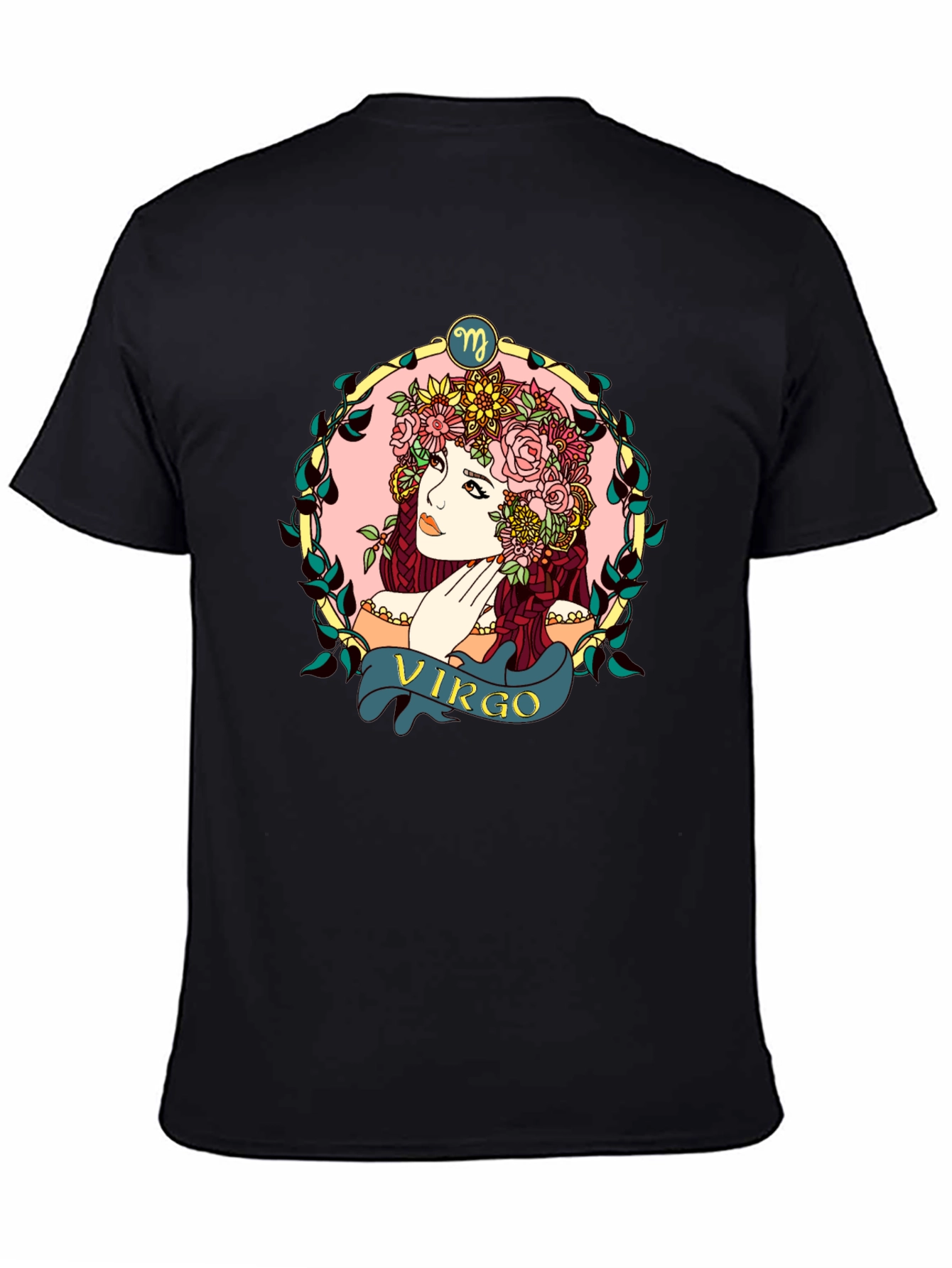 Virgo Zodiac Woman Black T-Shirt
