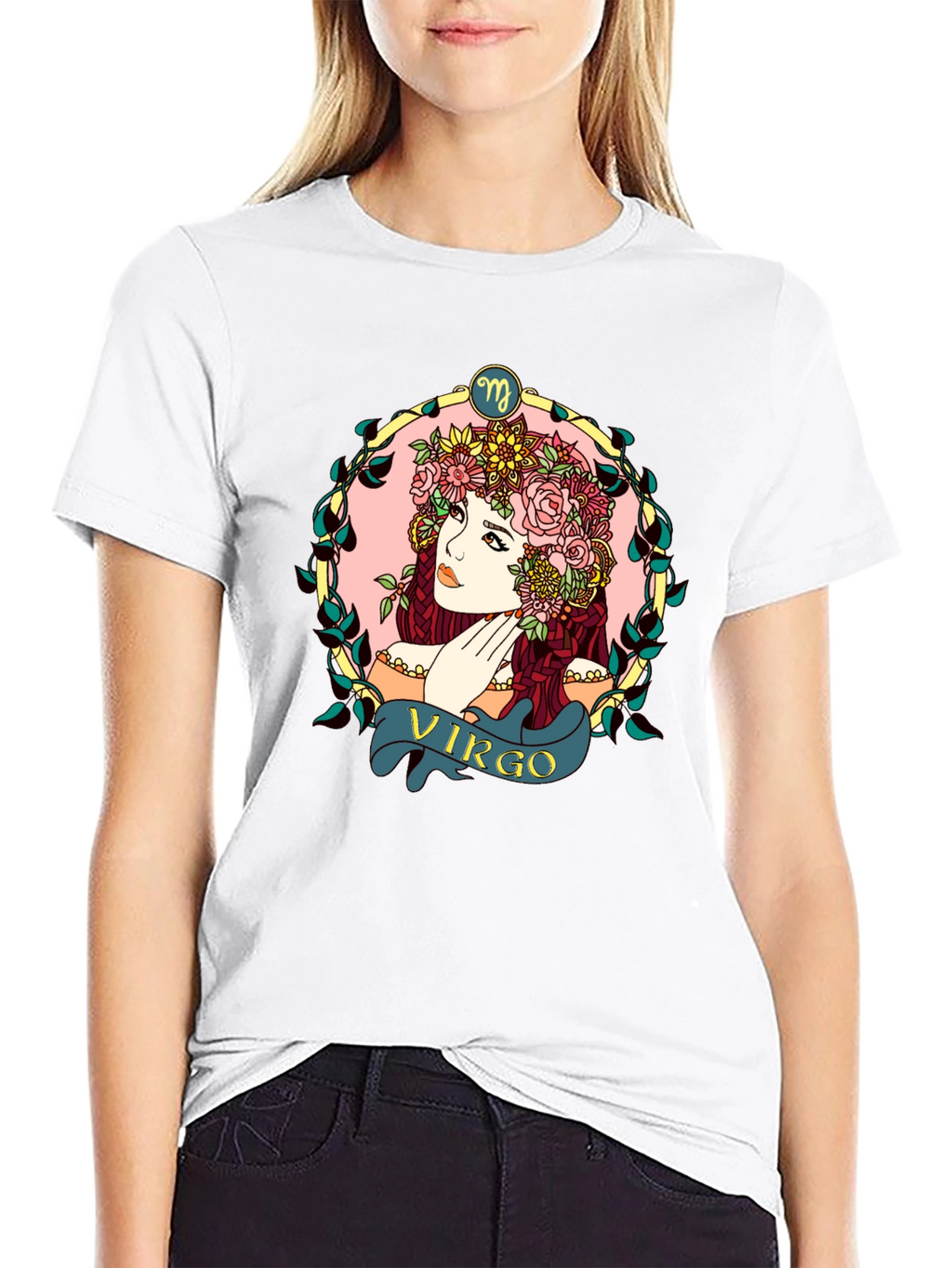 Virgo Zodiac Woman Black T-Shirt