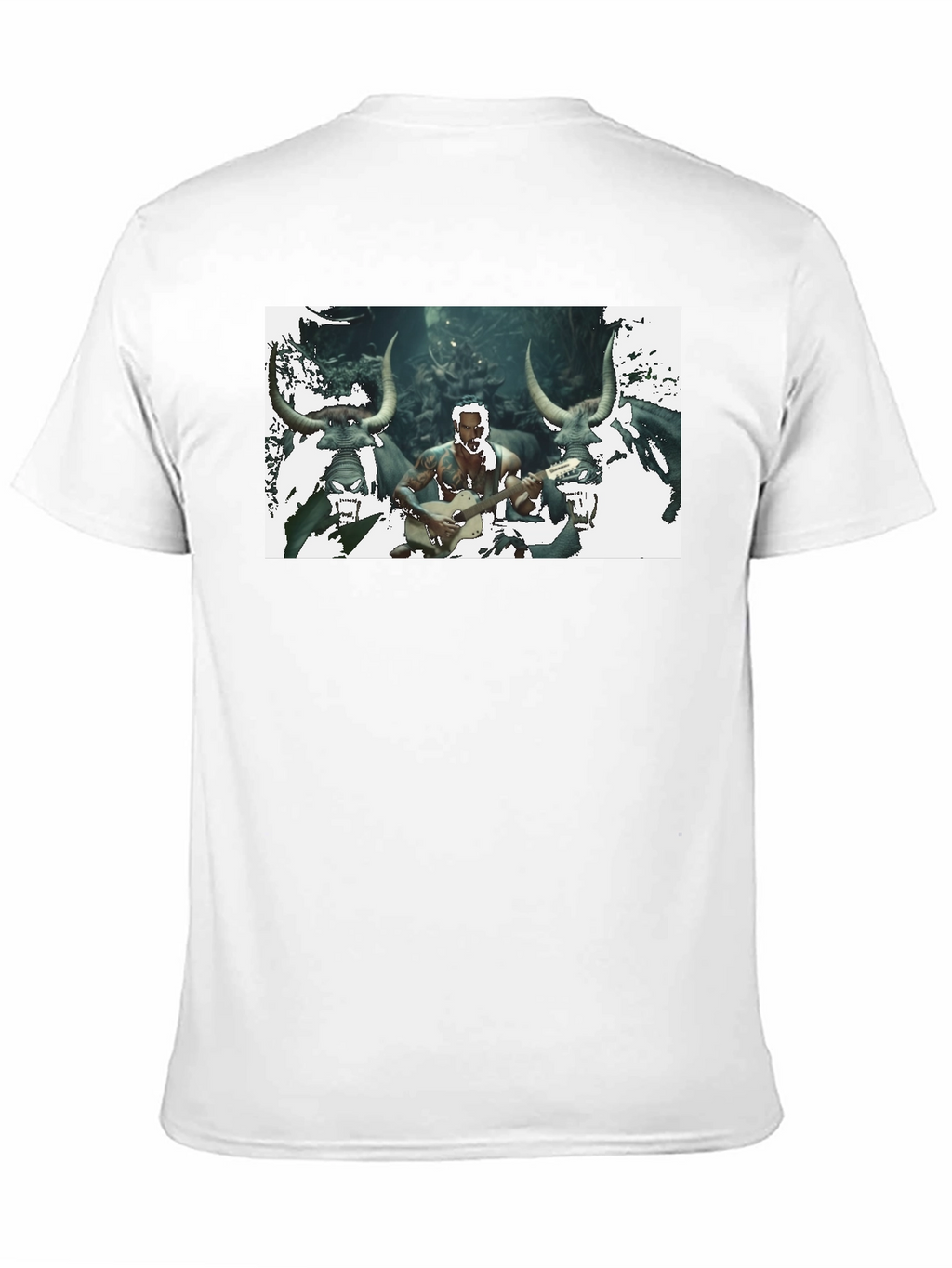 Mens Black T-Shirt with Unique Graphic Design