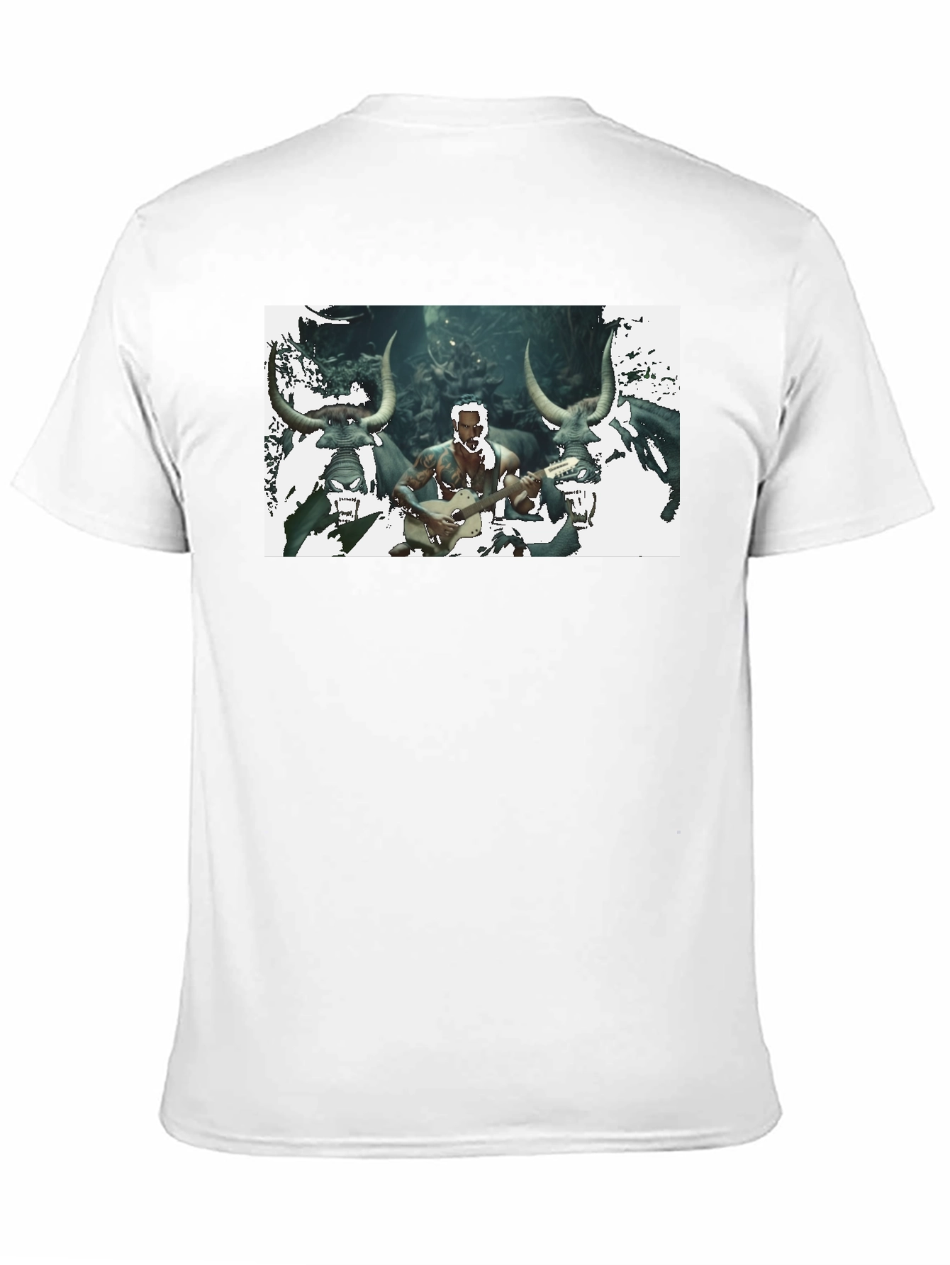 Mens Black T-Shirt with Unique Graphic Design
