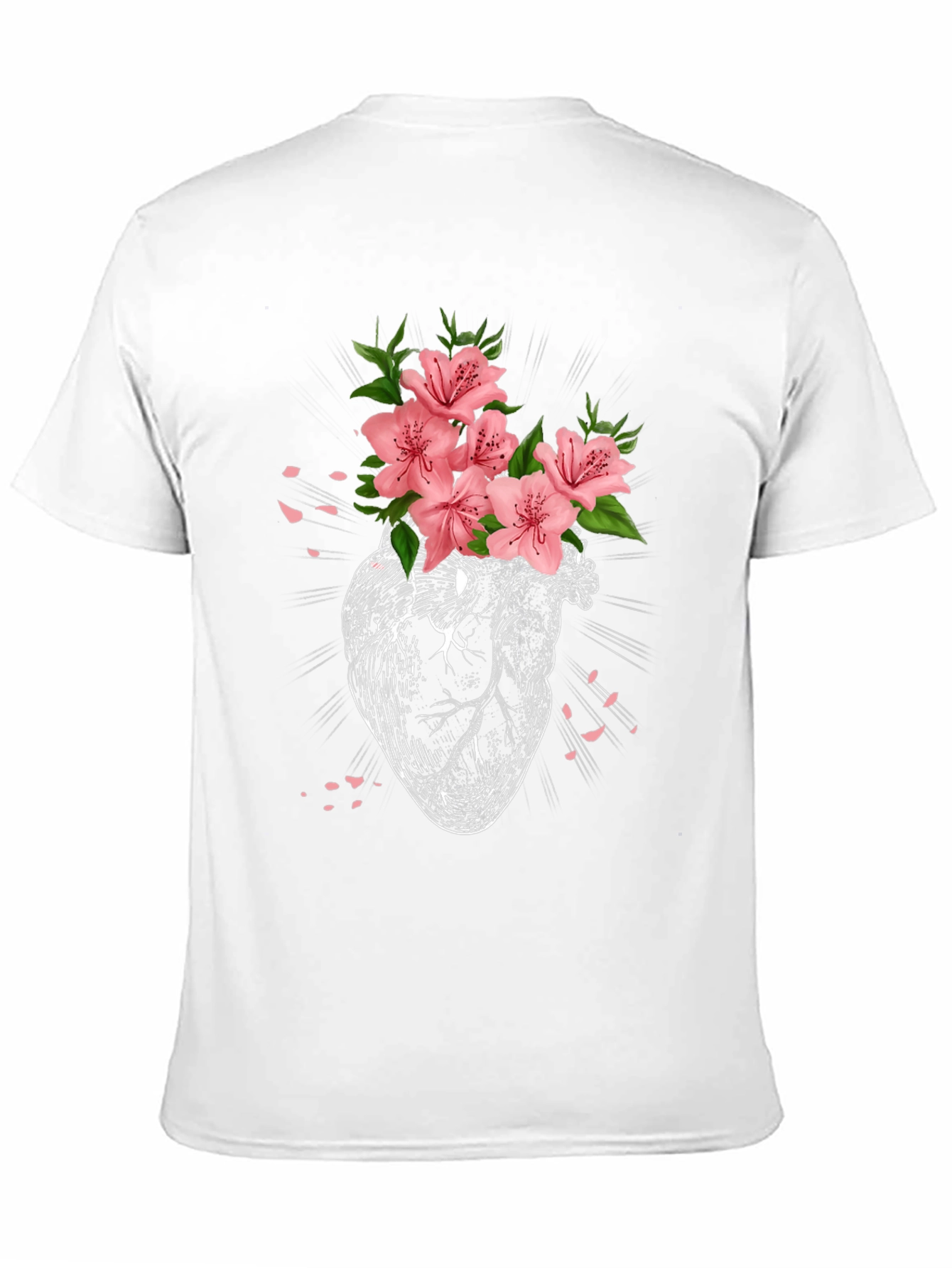 Floral Heart Graphic T-Shirt - Black