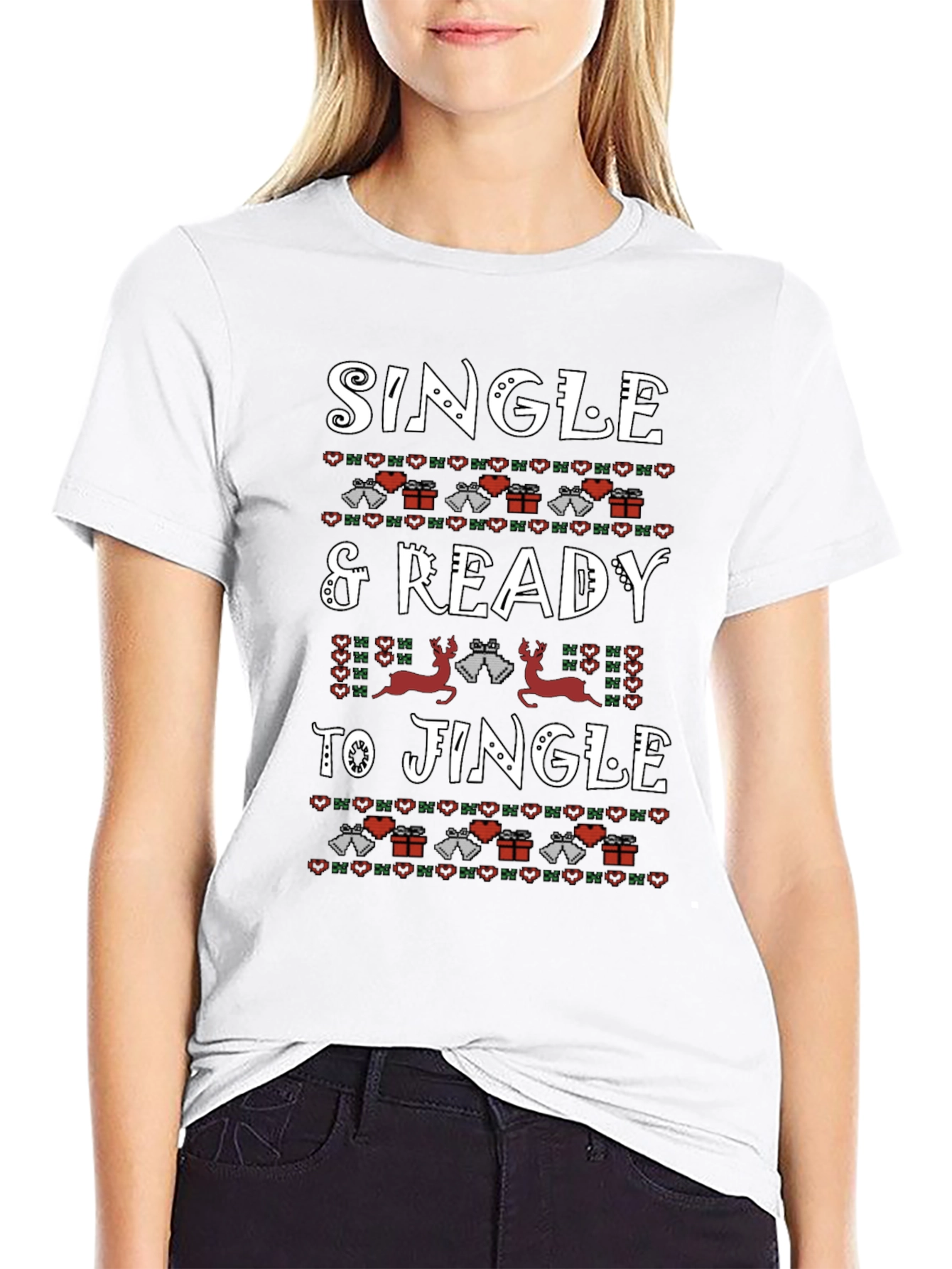 Single & Ready to Jingle Christmas Graphic Tee