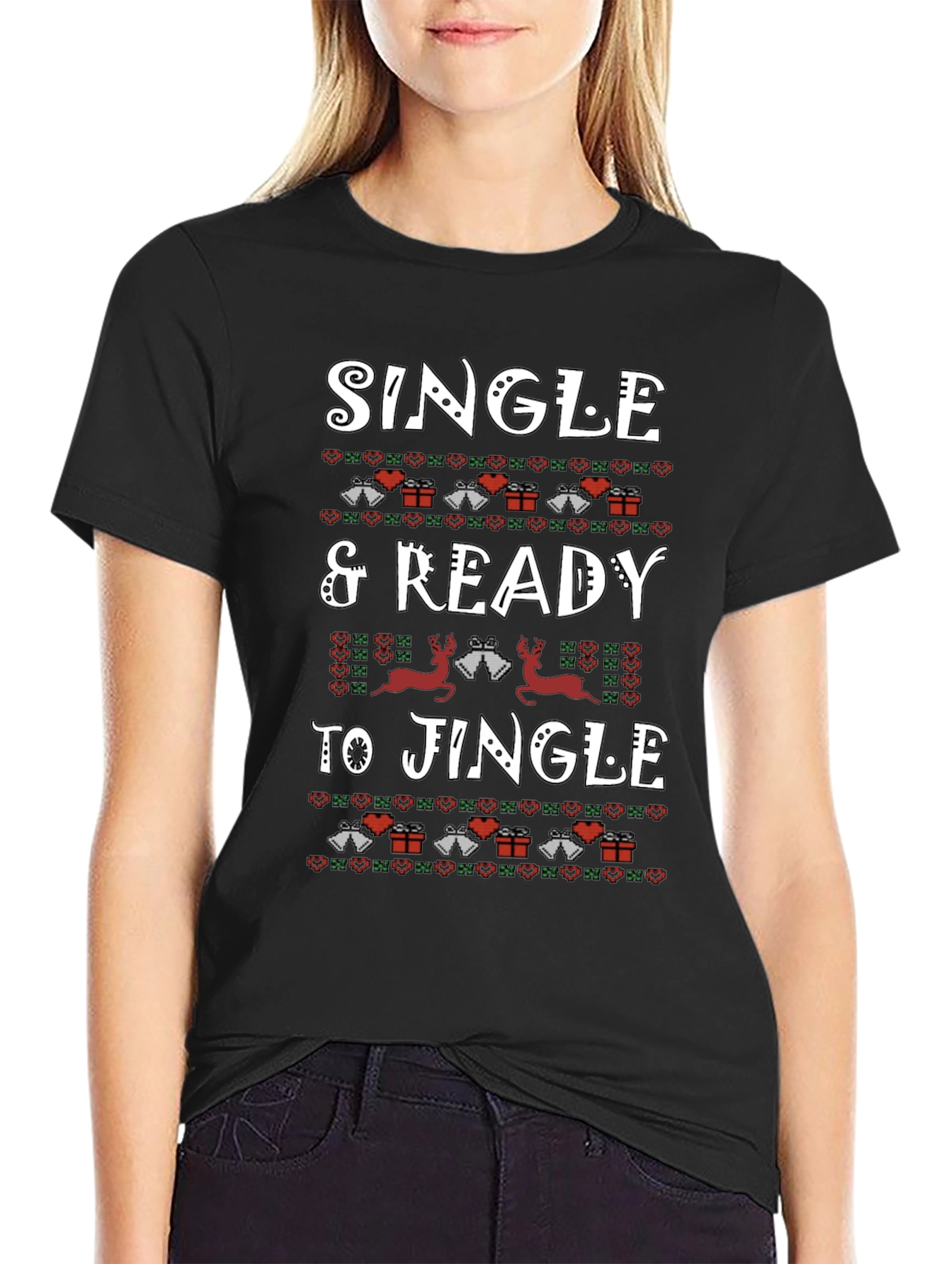 Single & Ready to Jingle Christmas Graphic Tee