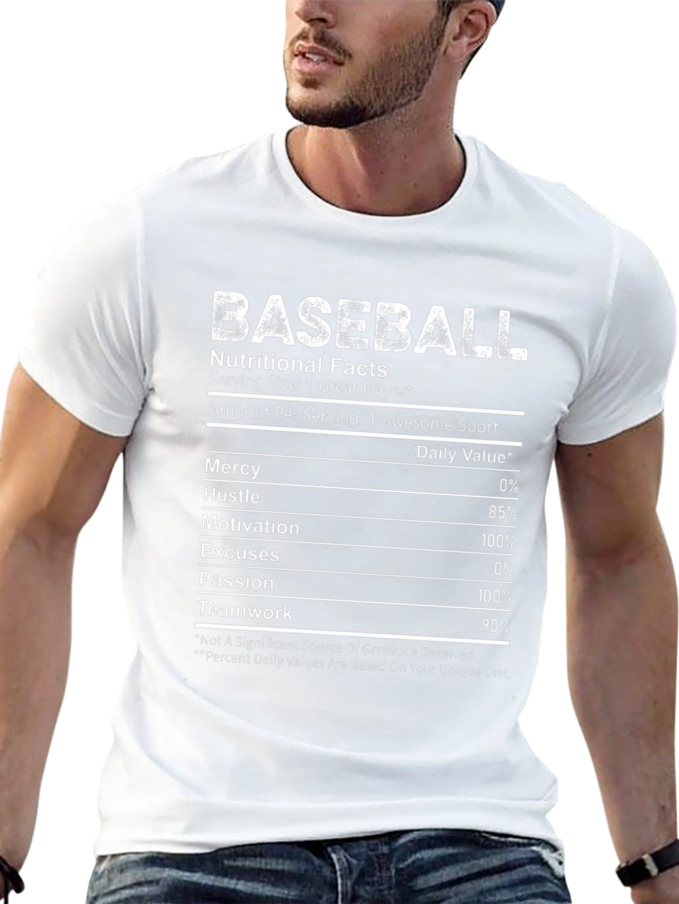 Baseball Nutritional Facts Graphic T-Shirt