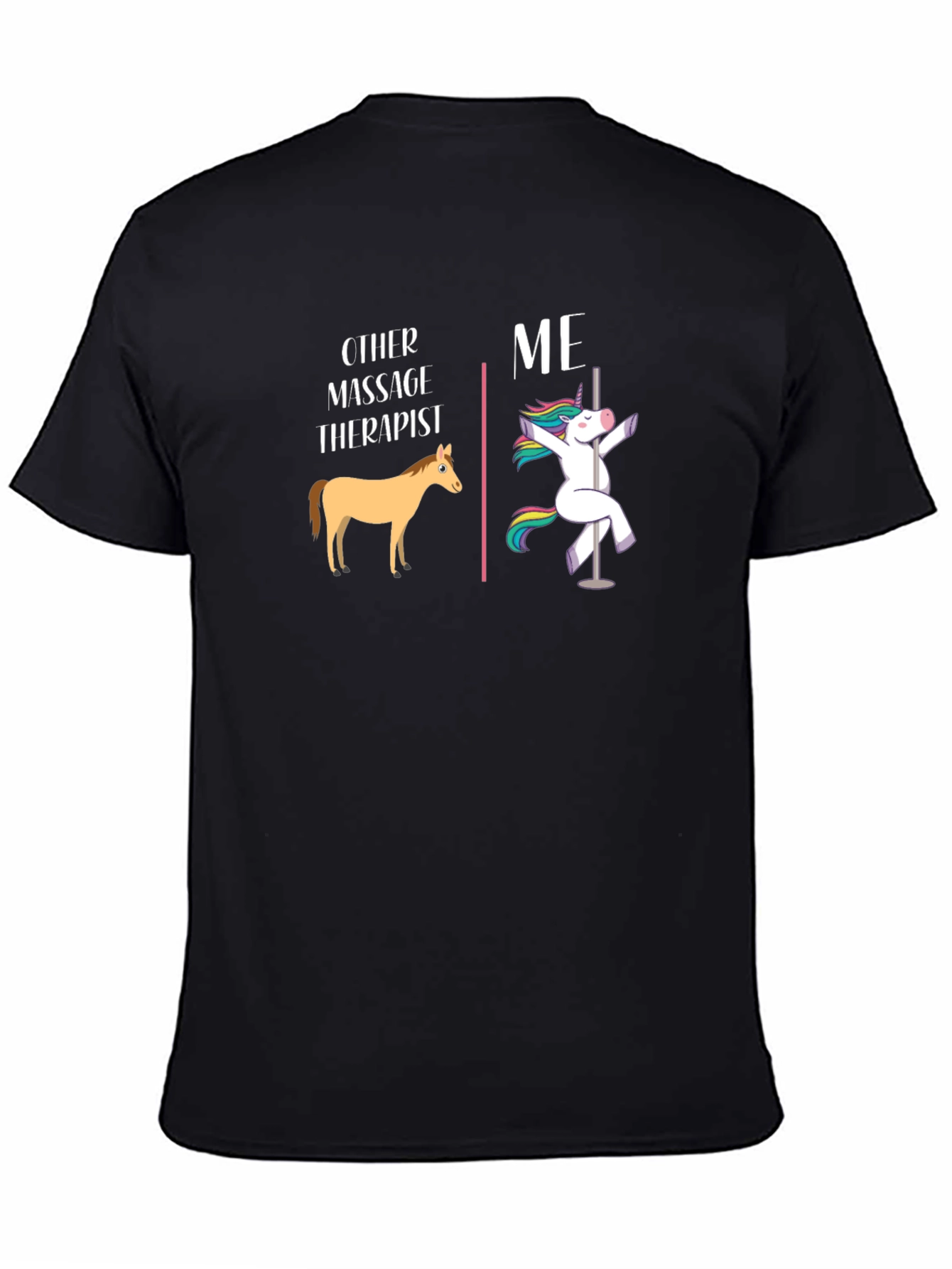 Funny Massage Therapist T-Shirt - Horse & Unicorn