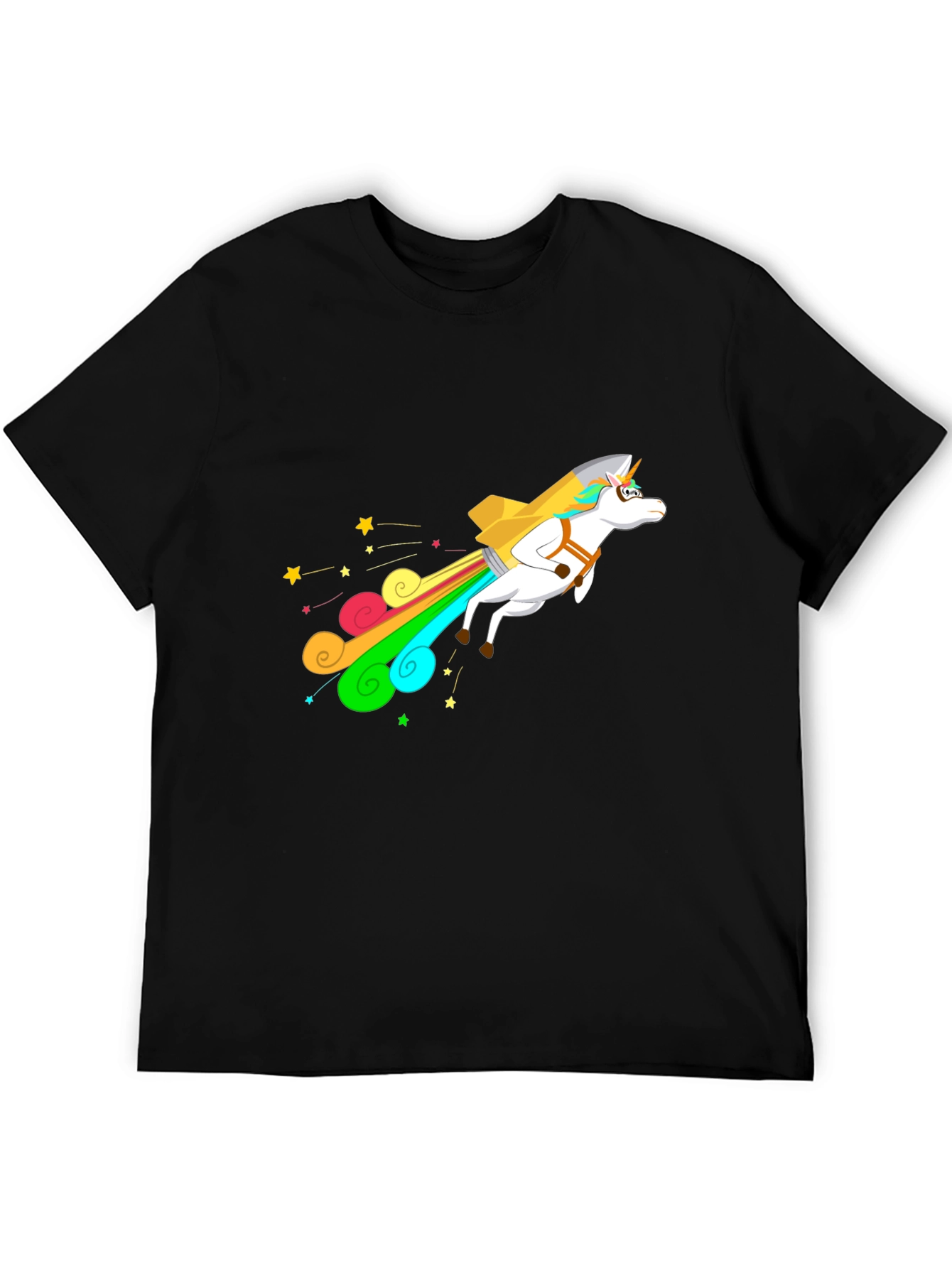 Unicorn Rocket T-Shirt - Black Cotton Blend