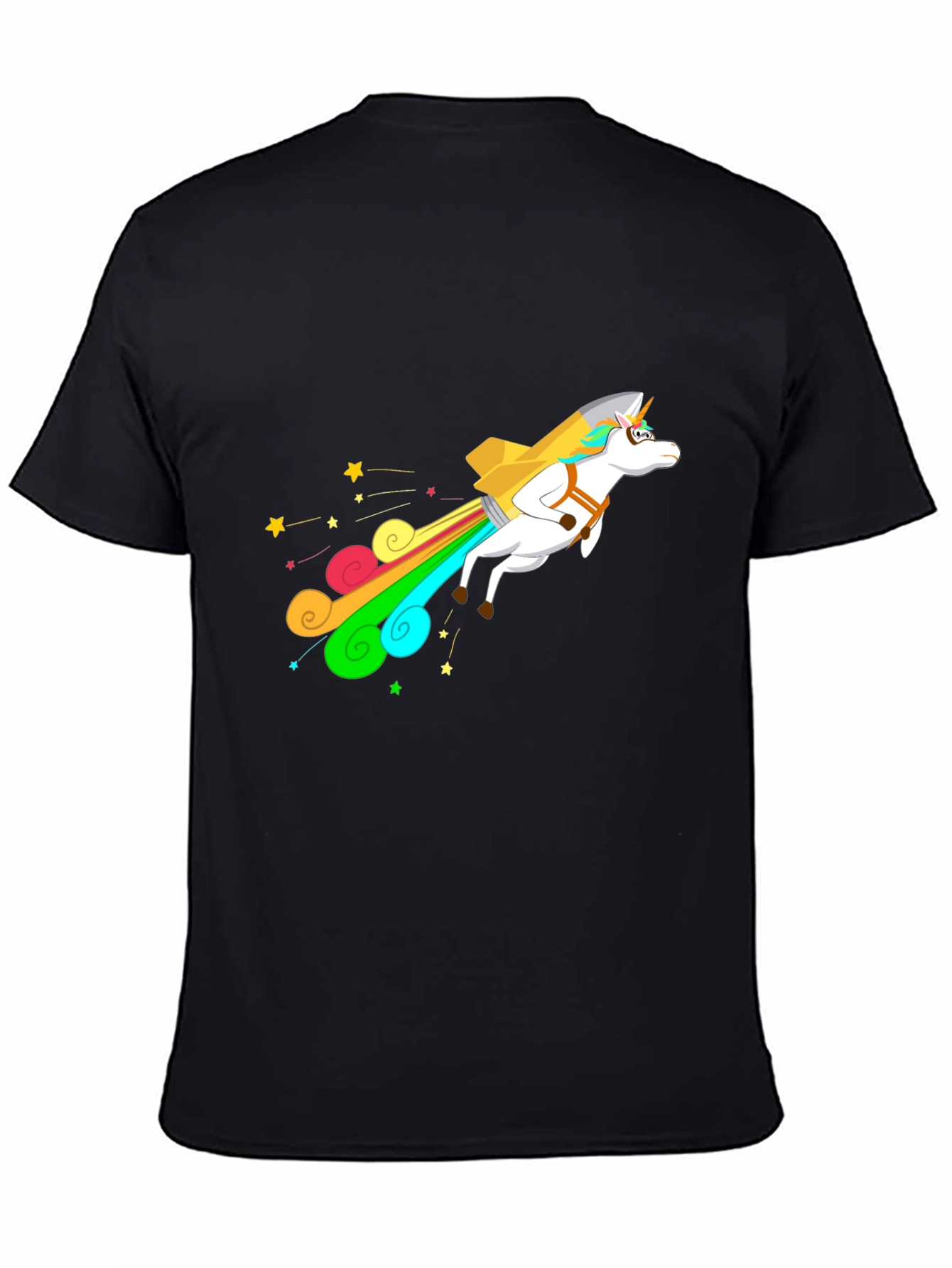 Unicorn Rocket T-Shirt - Black Cotton Blend