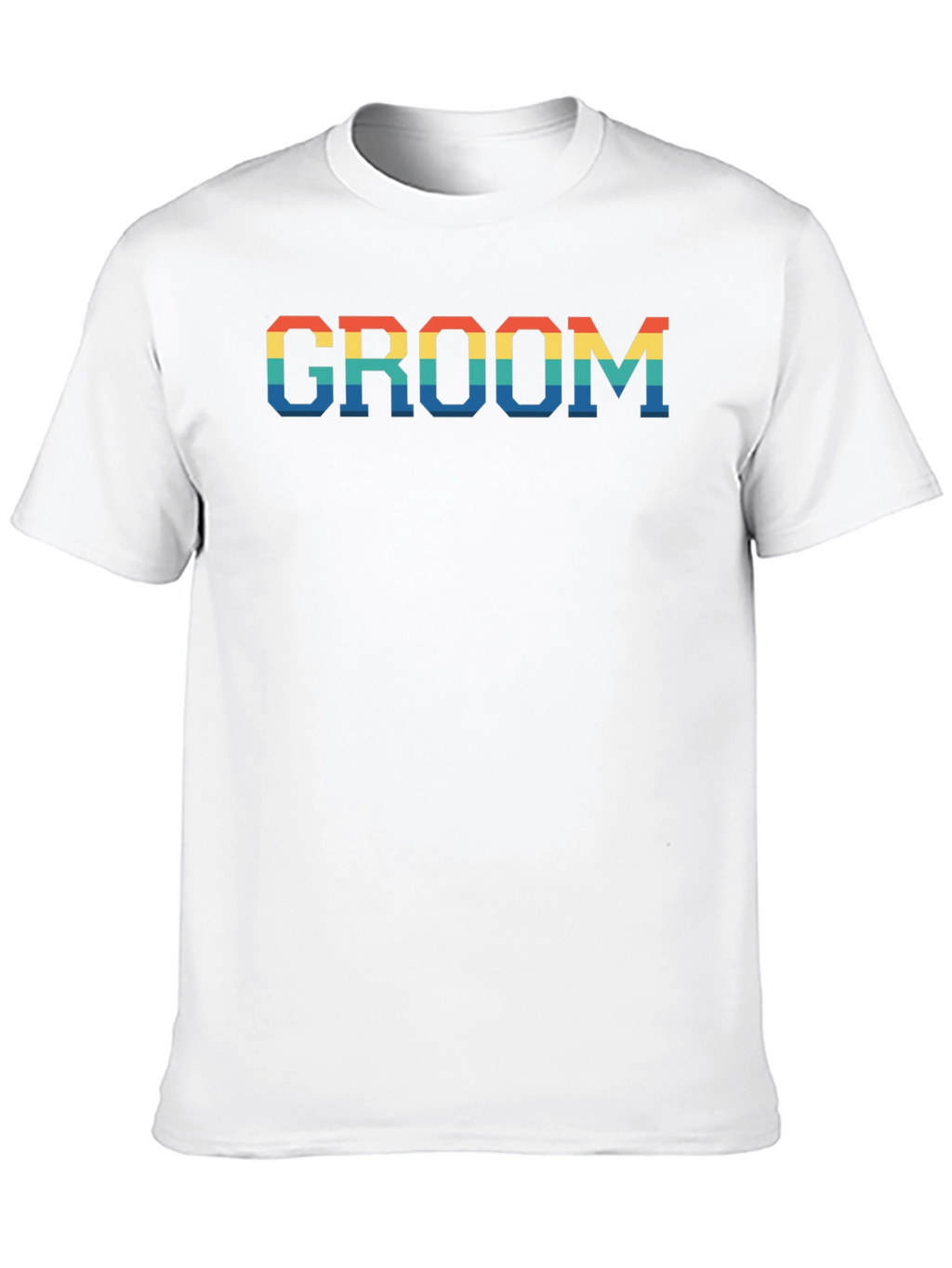 Groom Rainbow Text Print Black T-Shirt