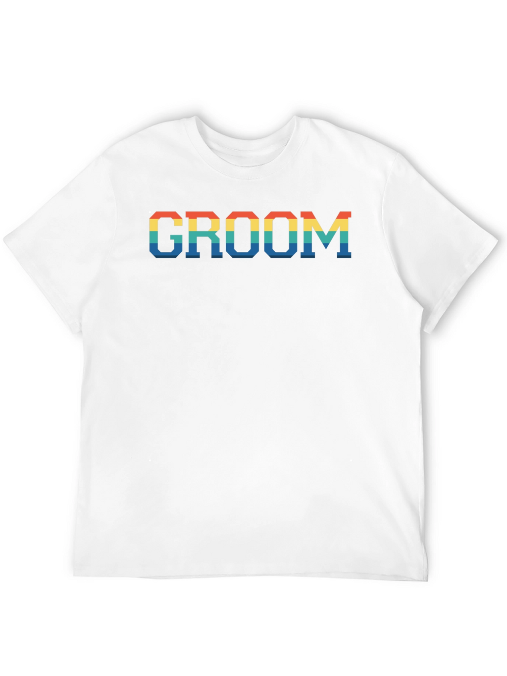 Groom Rainbow Text Print Black T-Shirt