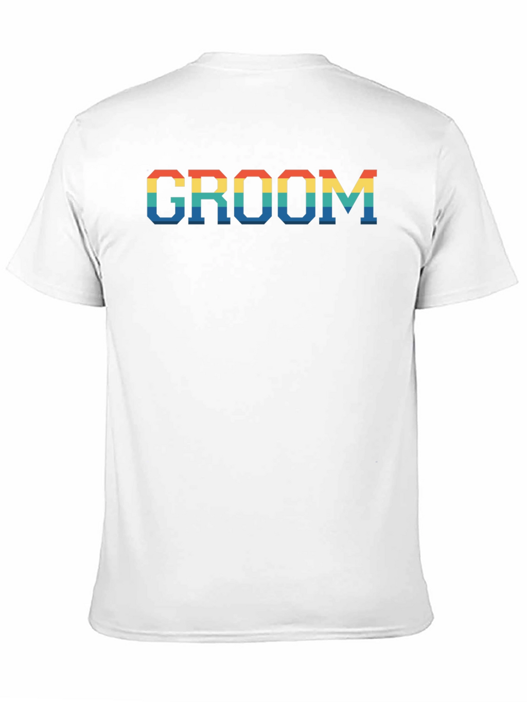 Groom Rainbow Text Print Black T-Shirt