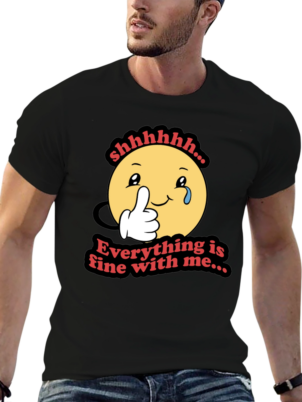 Everything is Fine T-Shirt - Funny Emoji Design