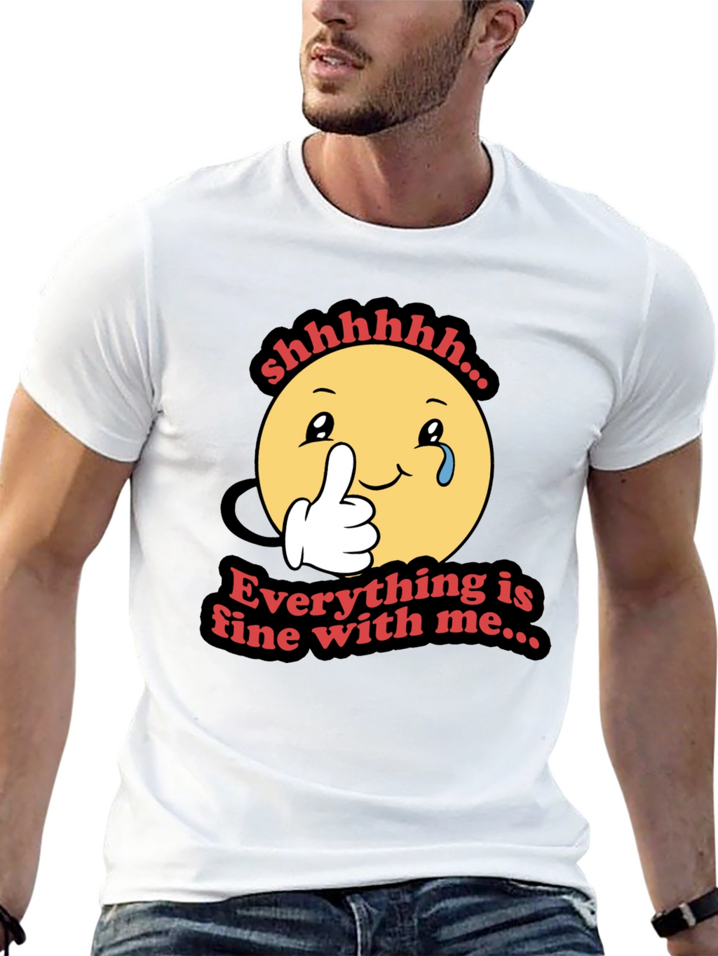 Everything is Fine T-Shirt - Funny Emoji Design