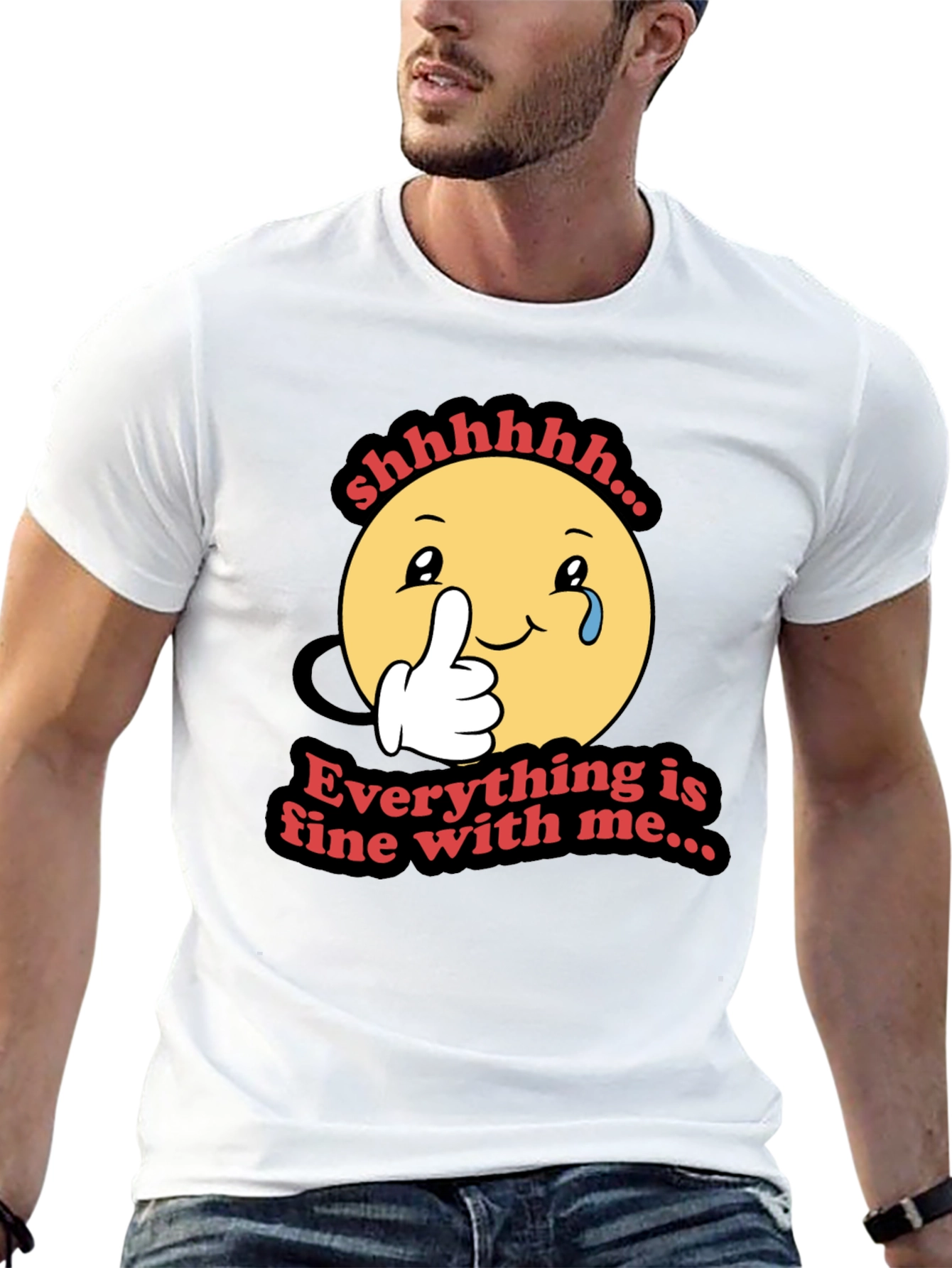 Everything is Fine T-Shirt - Funny Emoji Design