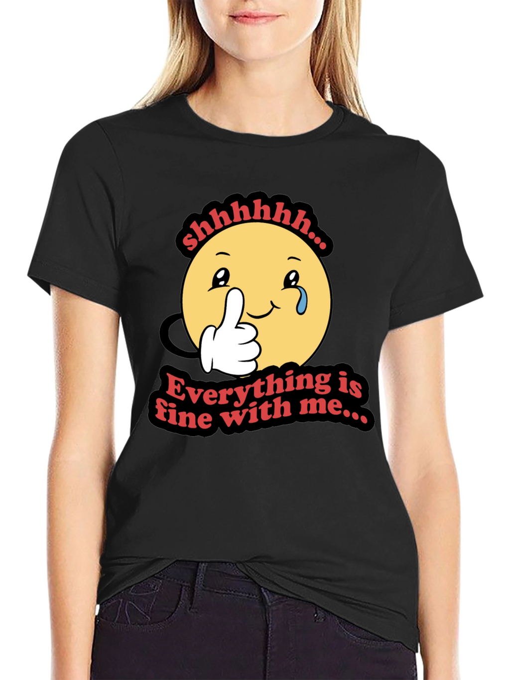 Everything is Fine T-Shirt - Funny Emoji Design