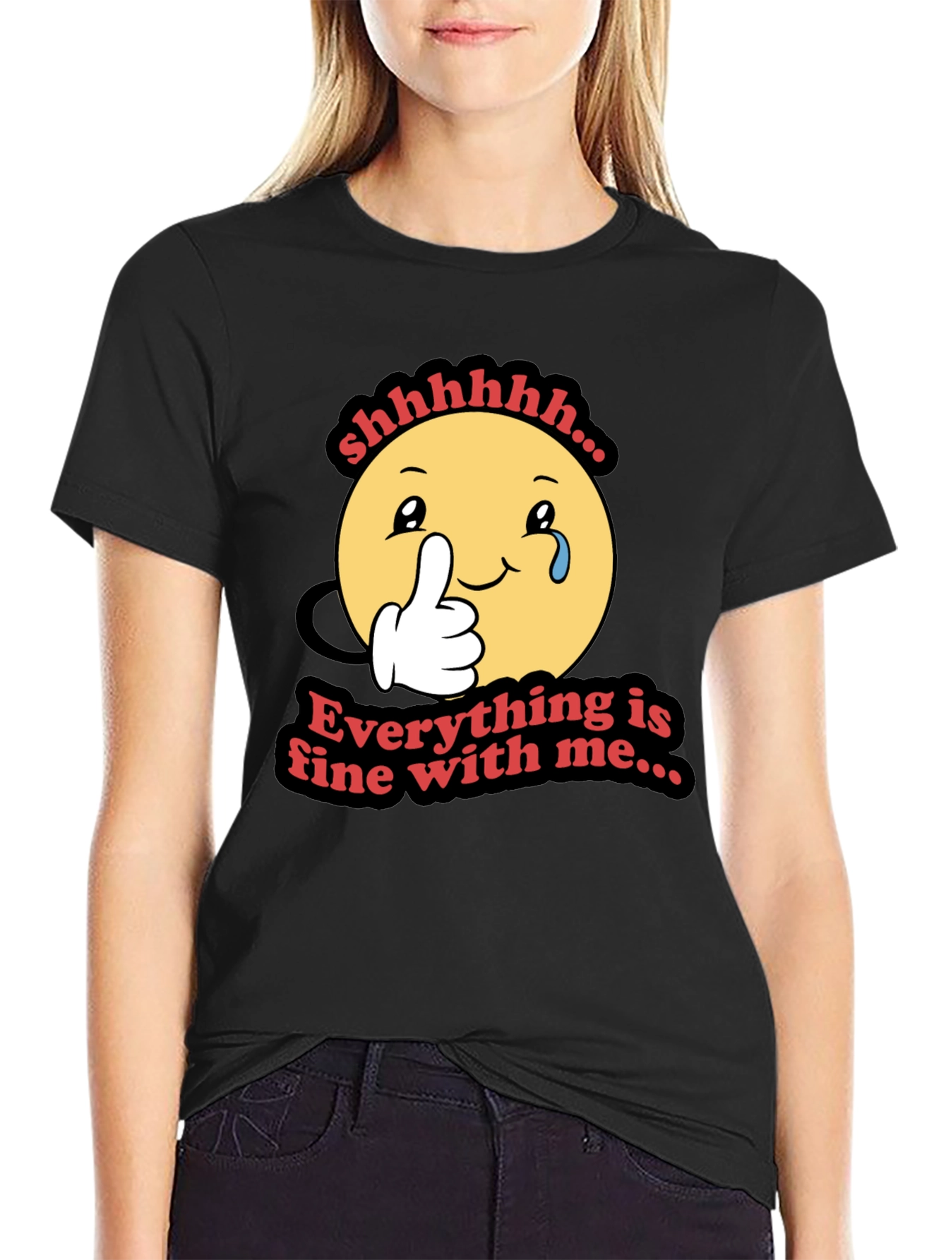 Everything is Fine T-Shirt - Funny Emoji Design