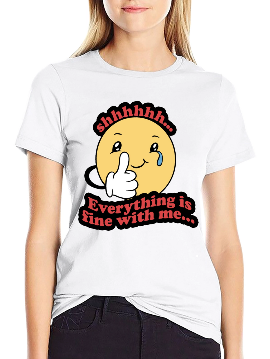 Everything is Fine T-Shirt - Funny Emoji Design