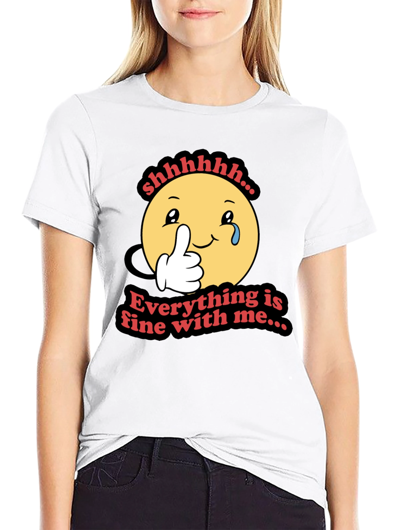 Everything is Fine T-Shirt - Funny Emoji Design