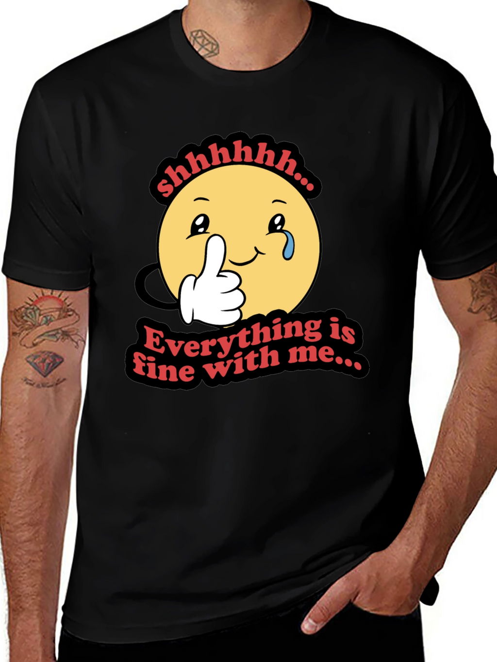 Everything is Fine T-Shirt - Funny Emoji Design