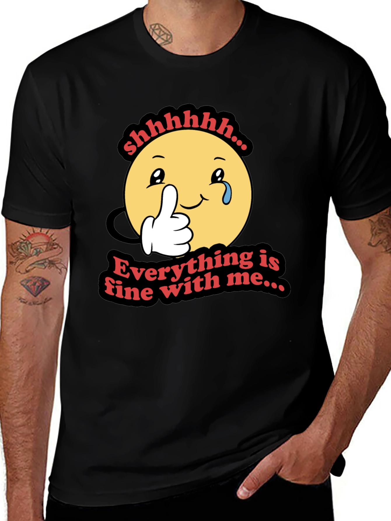 Everything is Fine T-Shirt - Funny Emoji Design